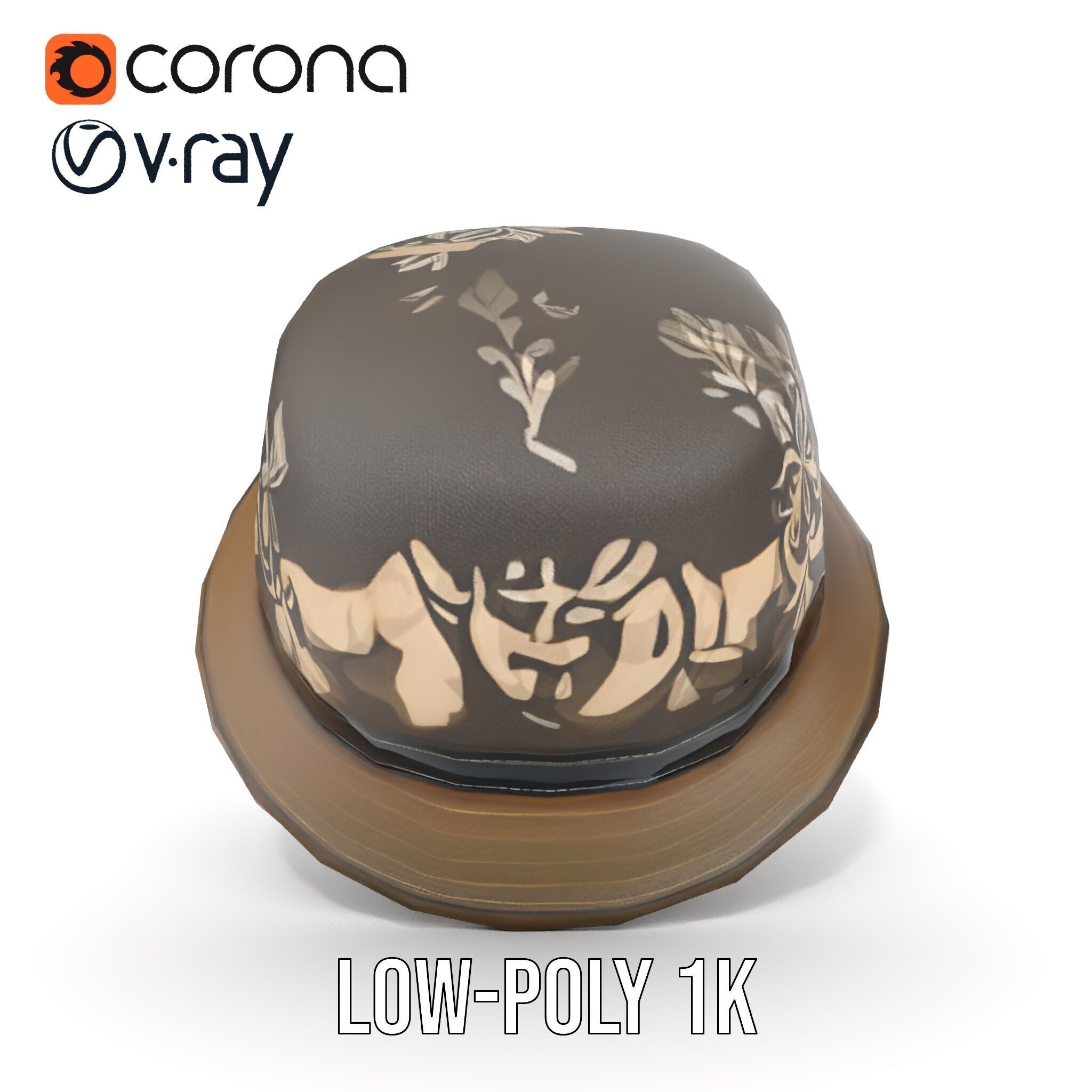 Decorative Fedora Hat D Model Pack Low-poly 3D model_21