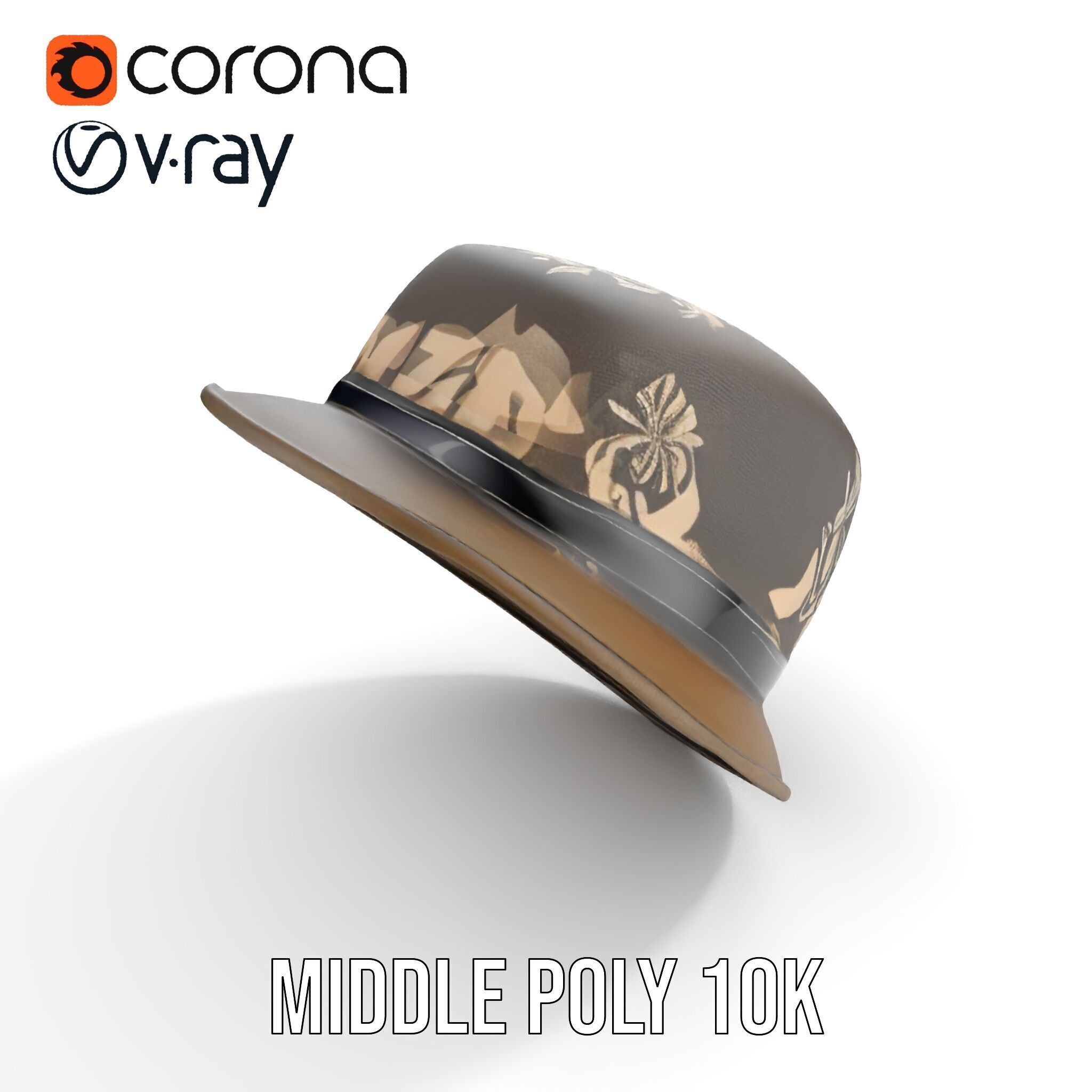 Decorative Fedora Hat D Model Pack Low-poly 3D model_9