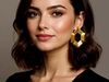 Geometric Gold Hoop Earring 3D print model_1