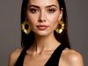 Geometric Gold Hoop Earring 3D print model_2