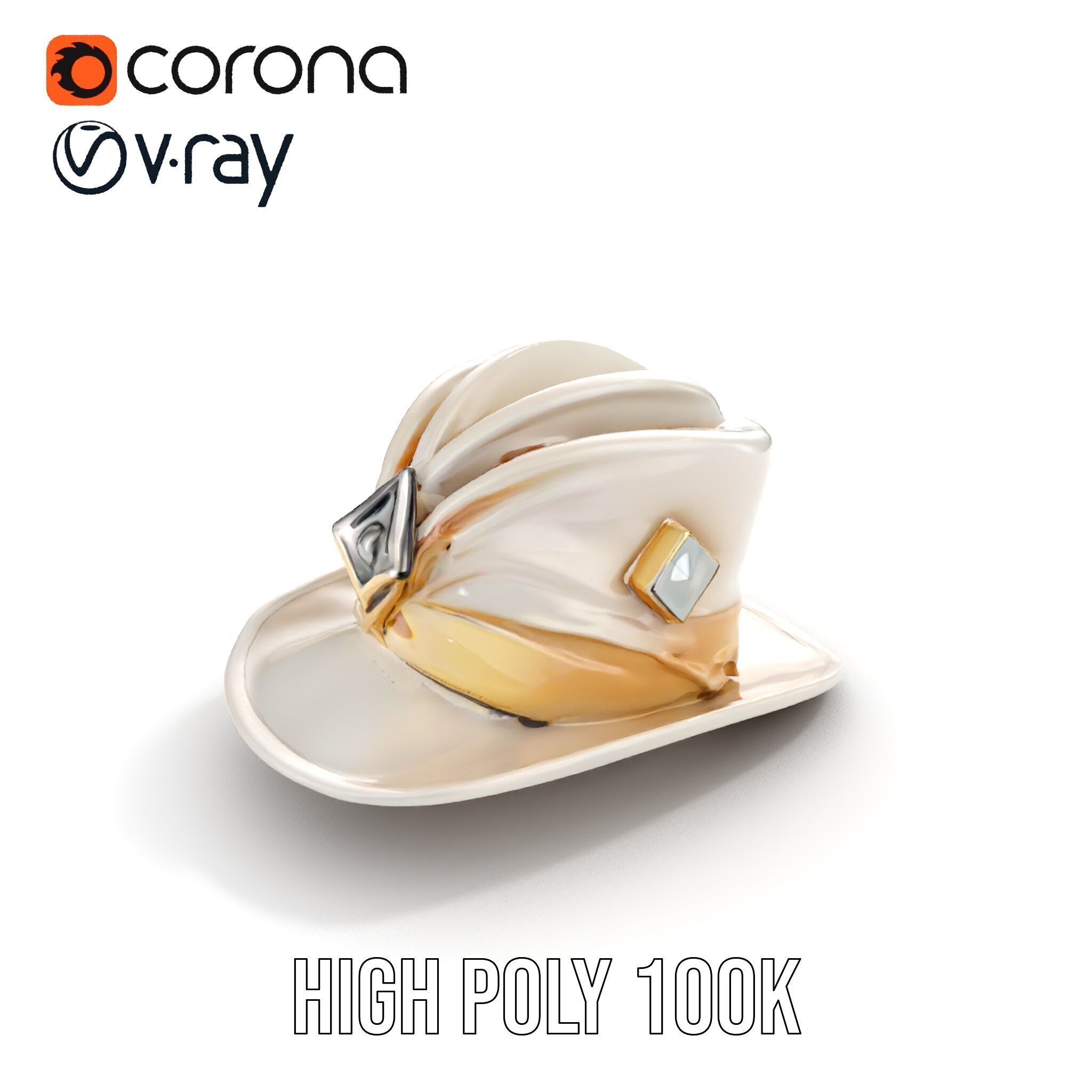 Elegant Vintage Hat with Decorative Accents Model Pack Low-poly 3D model_32