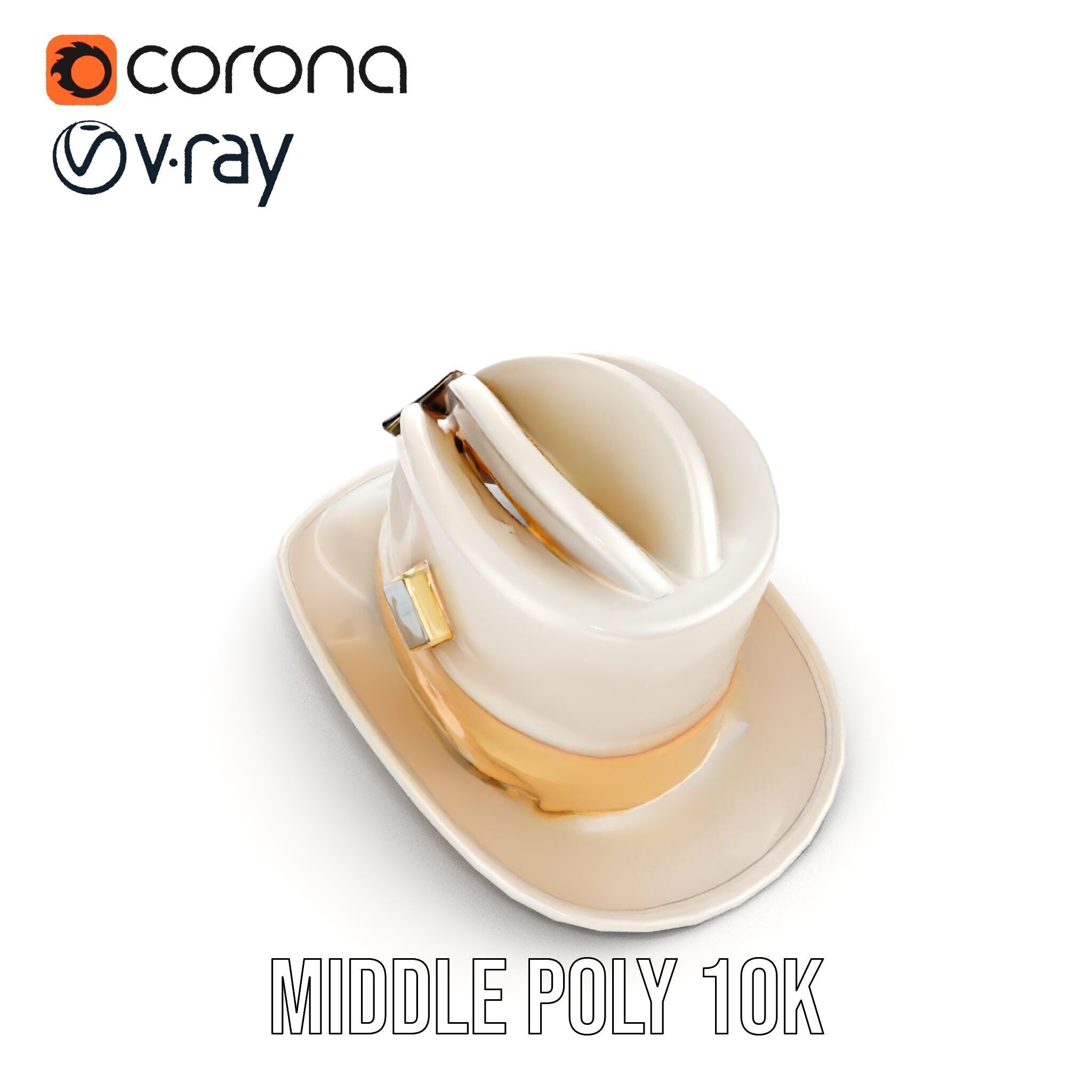 Elegant Vintage Hat with Decorative Accents Model Pack Low-poly 3D model_15