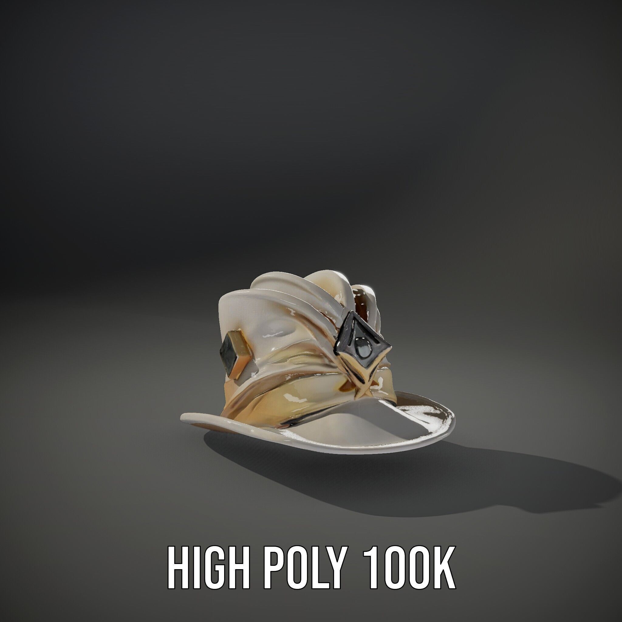 Elegant Vintage Hat with Decorative Accents Model Pack Low-poly 3D model_14