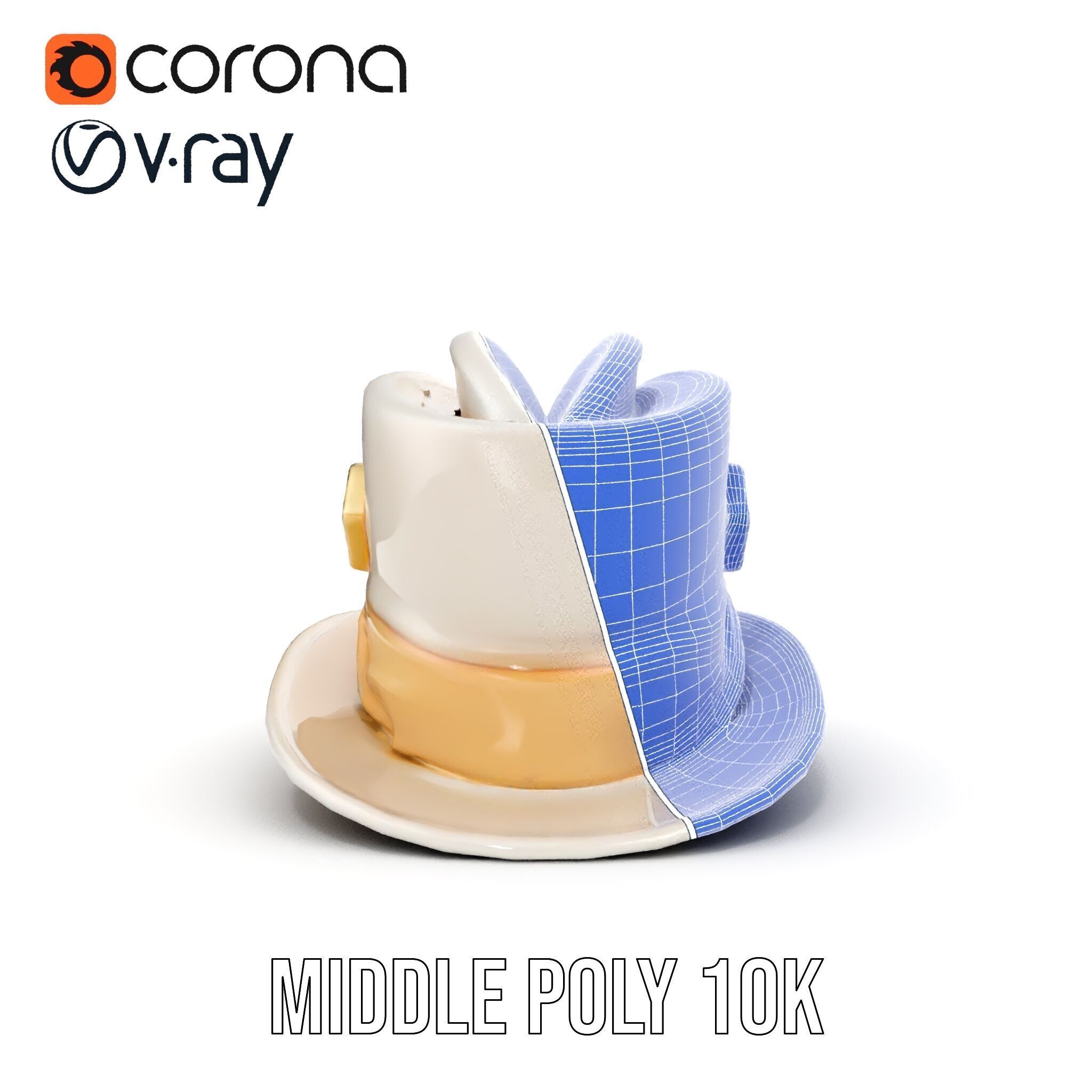 Elegant Vintage Hat with Decorative Accents Model Pack Low-poly 3D model_24