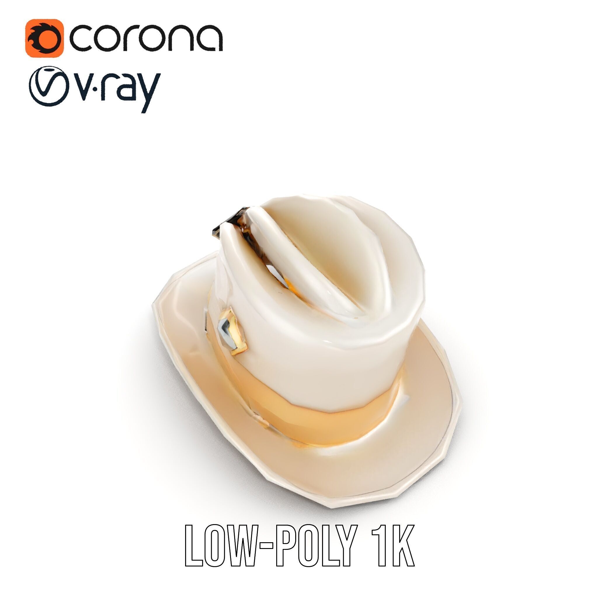 Elegant Vintage Hat with Decorative Accents Model Pack Low-poly 3D model_18