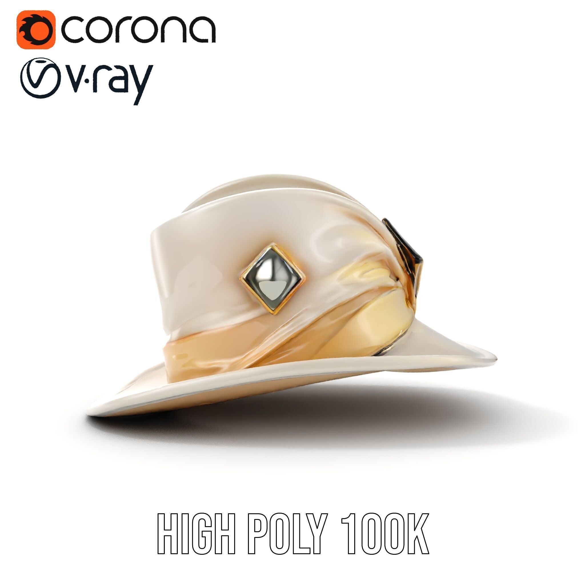 Elegant Vintage Hat with Decorative Accents Model Pack Low-poly 3D model_26