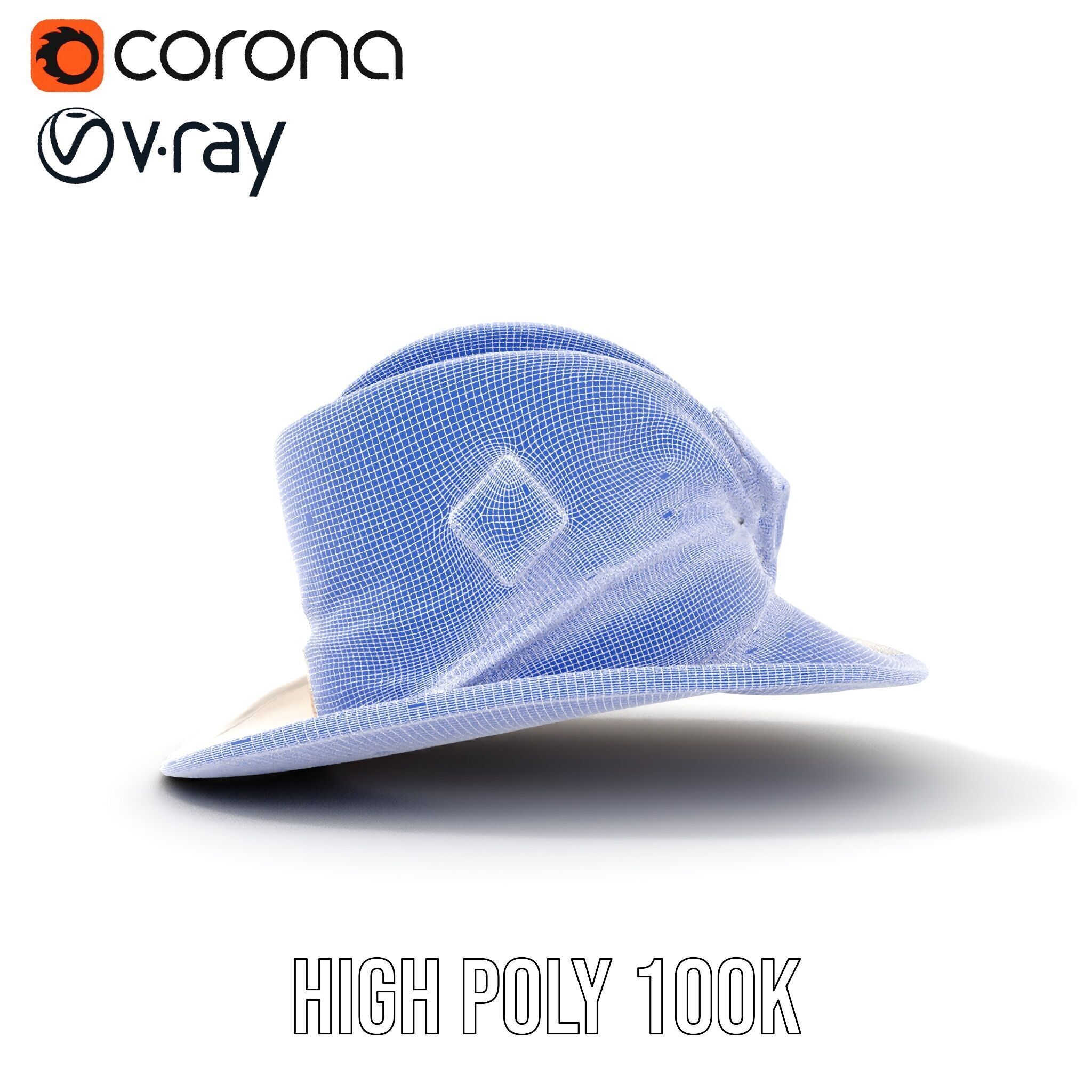 Elegant Vintage Hat with Decorative Accents Model Pack Low-poly 3D model_37