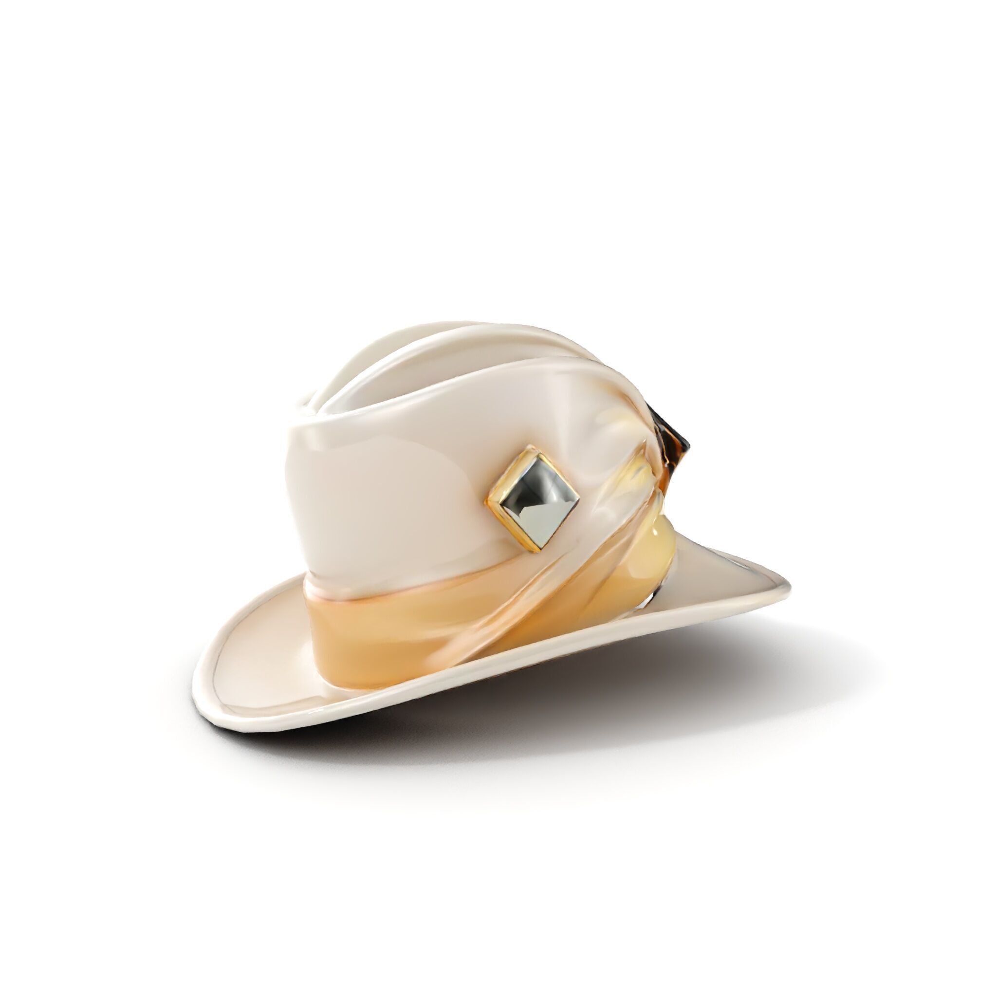 Elegant Vintage Hat with Decorative Accents Model Pack Low-poly 3D model_9