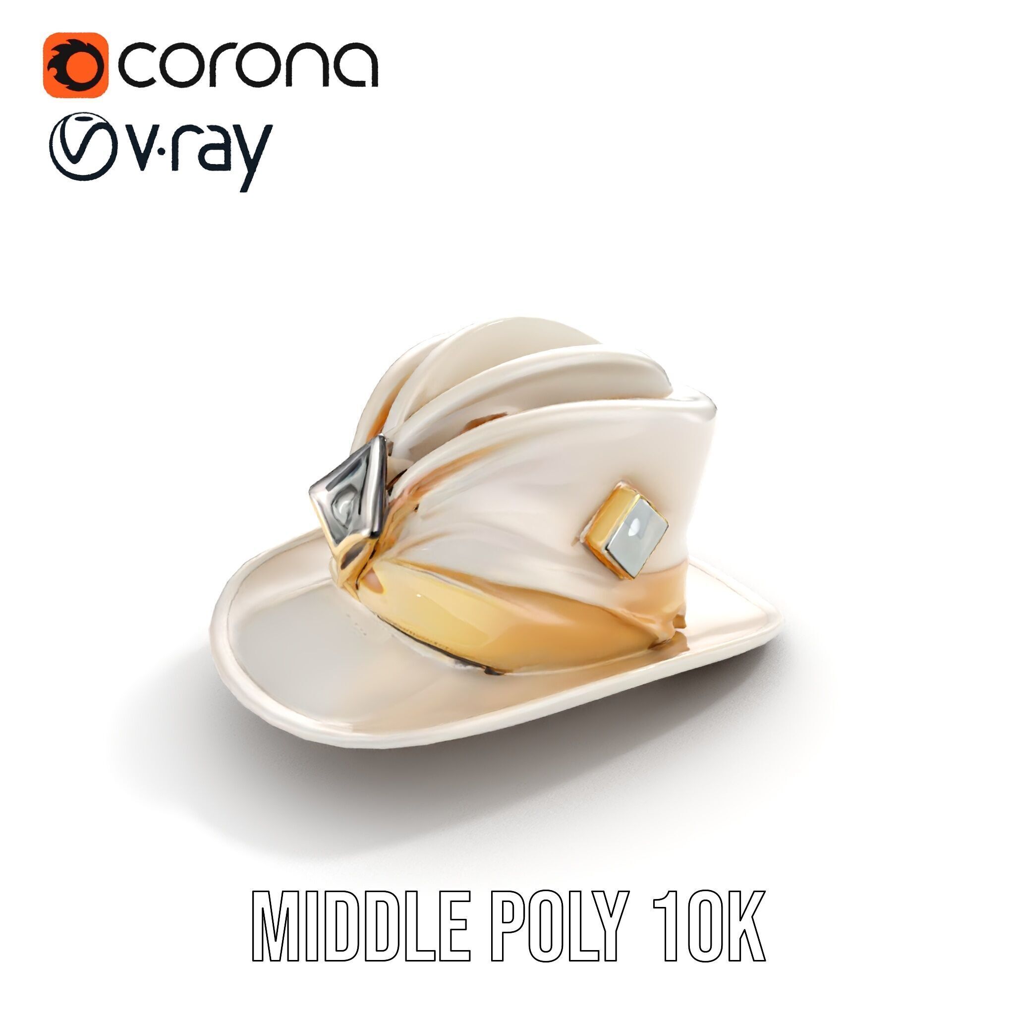 Elegant Vintage Hat with Decorative Accents Model Pack Low-poly 3D model_6