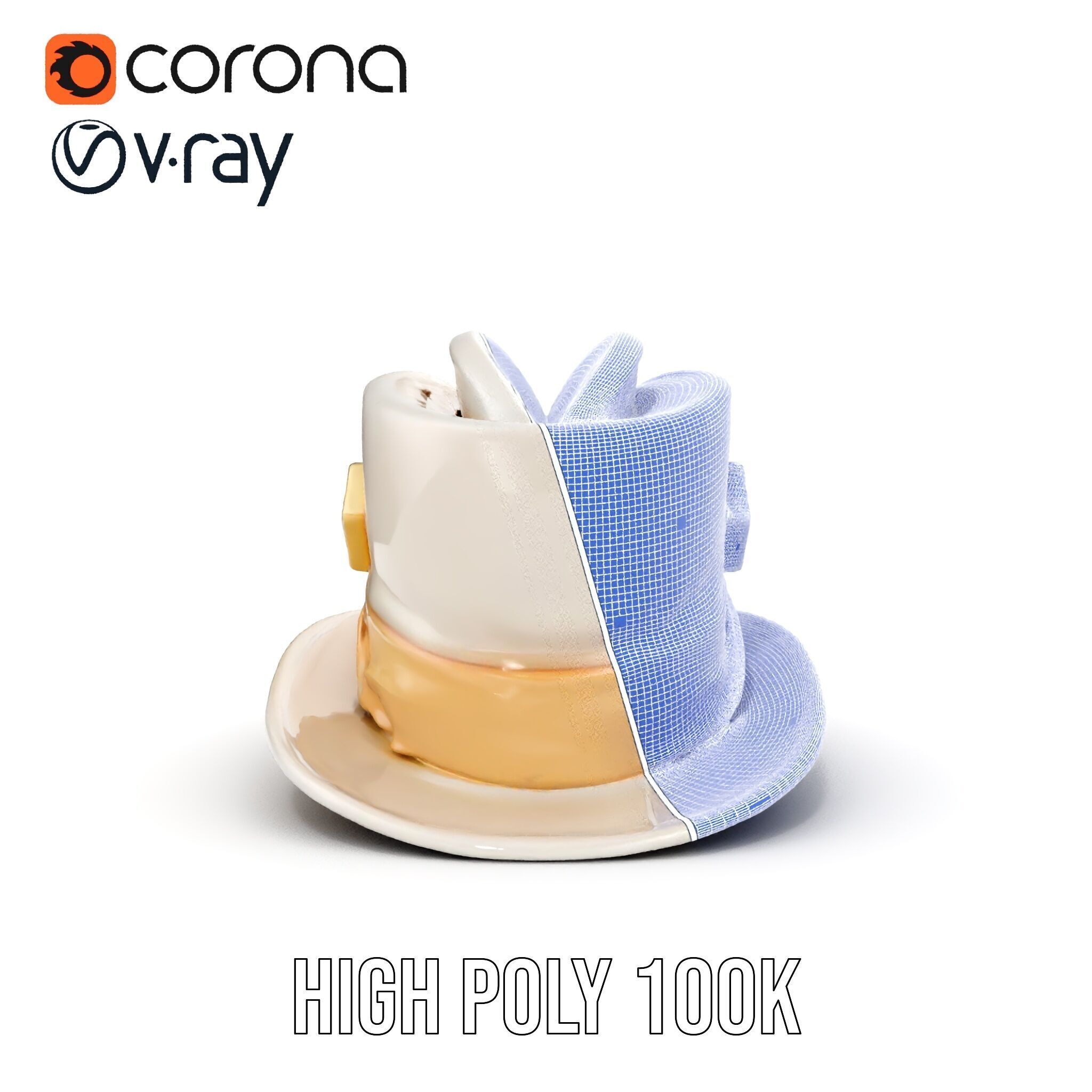 Elegant Vintage Hat with Decorative Accents Model Pack Low-poly 3D model_38