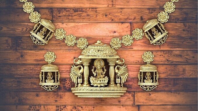 Lakshmi temple necklace 3D print model