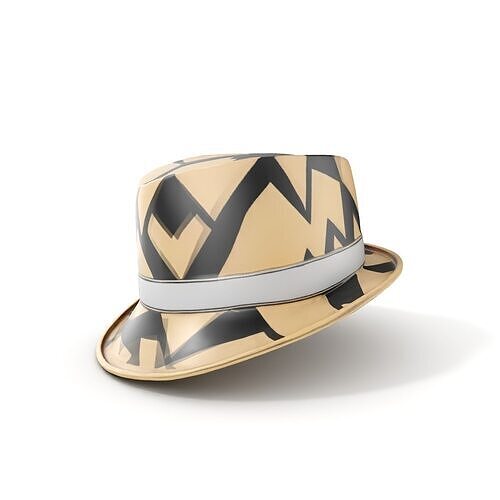 Trendy Fedora Hat with Geometric Pattern Model Pack Low-poly 3D model