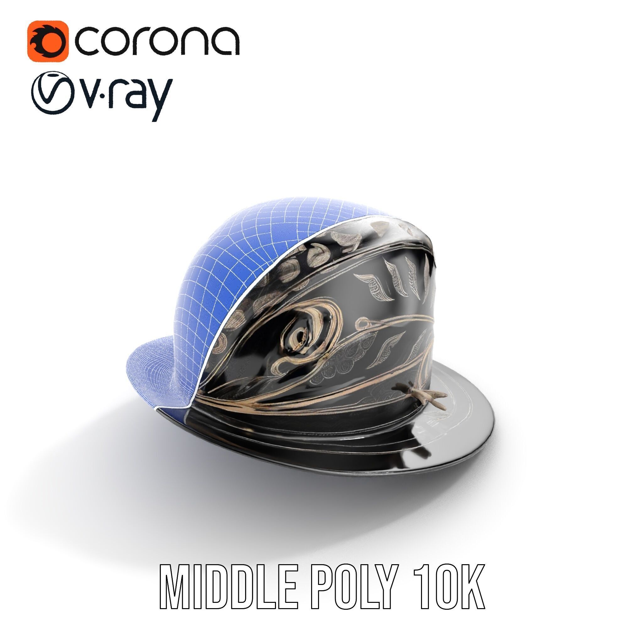 Elegant Decorative Hat Model Pack Low-poly 3D model_23