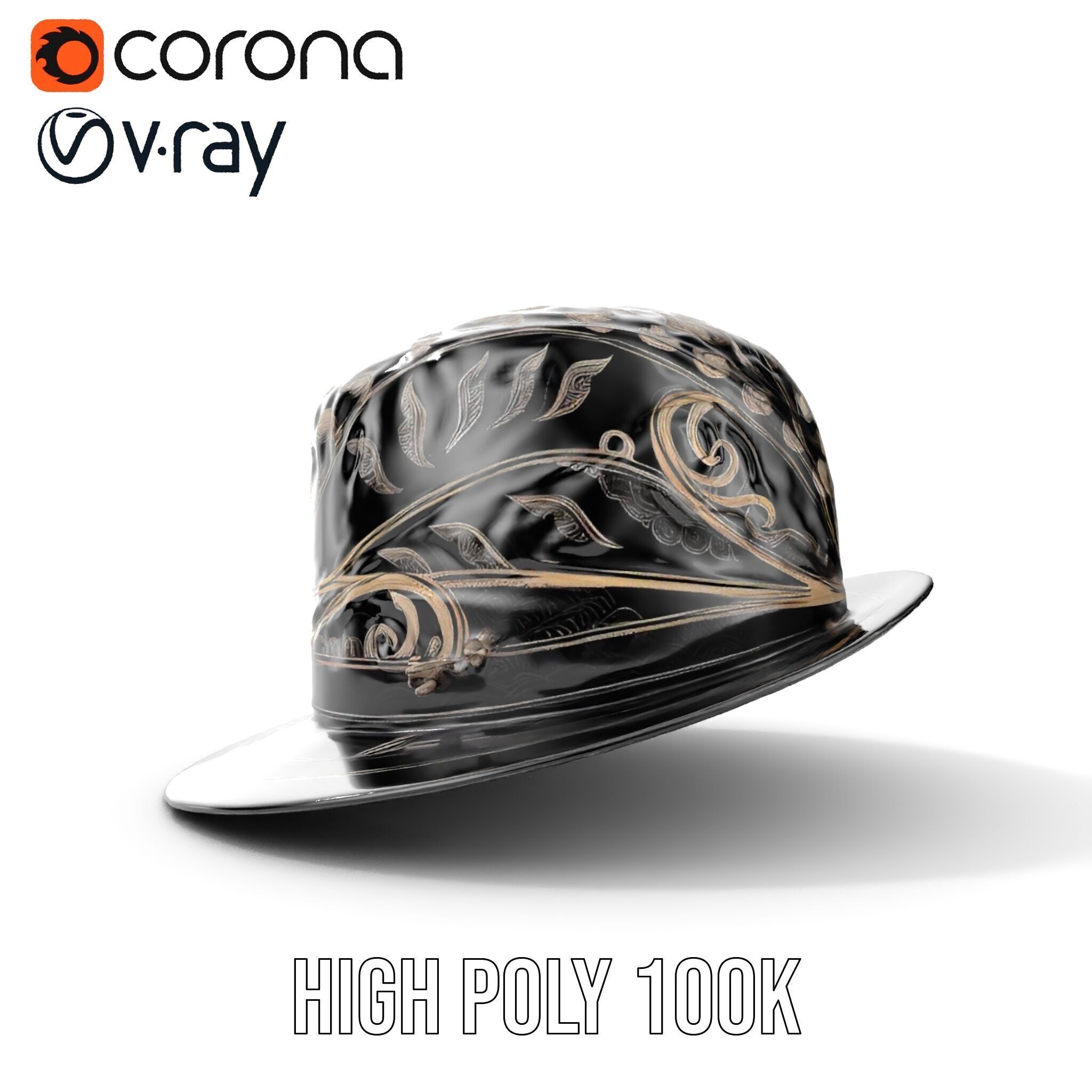 Elegant Decorative Hat Model Pack Low-poly 3D model_22