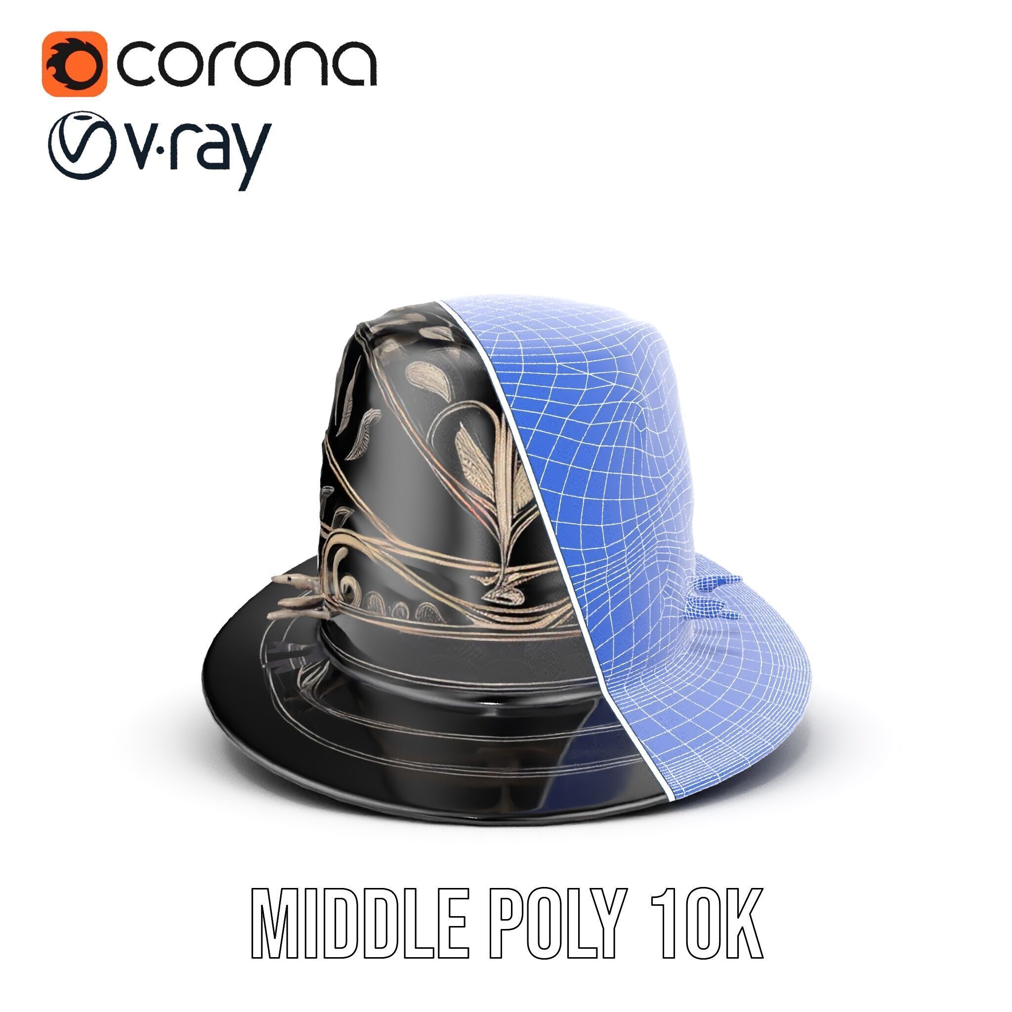 Elegant Decorative Hat Model Pack Low-poly 3D model_15