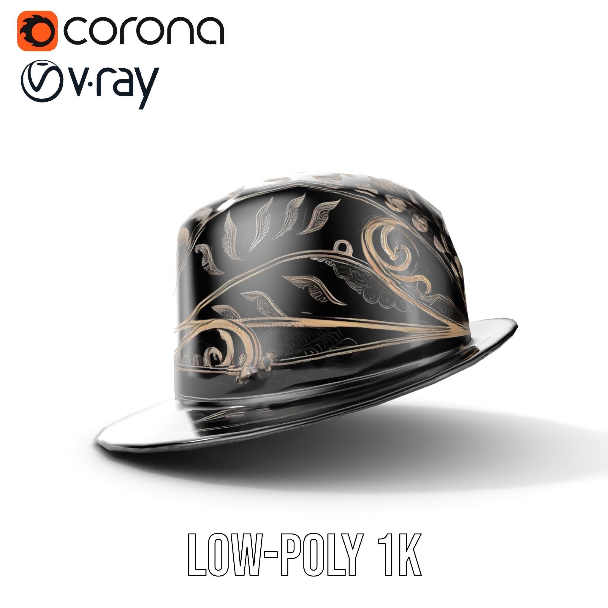 Elegant Decorative Hat Model Pack Low-poly 3D model_16