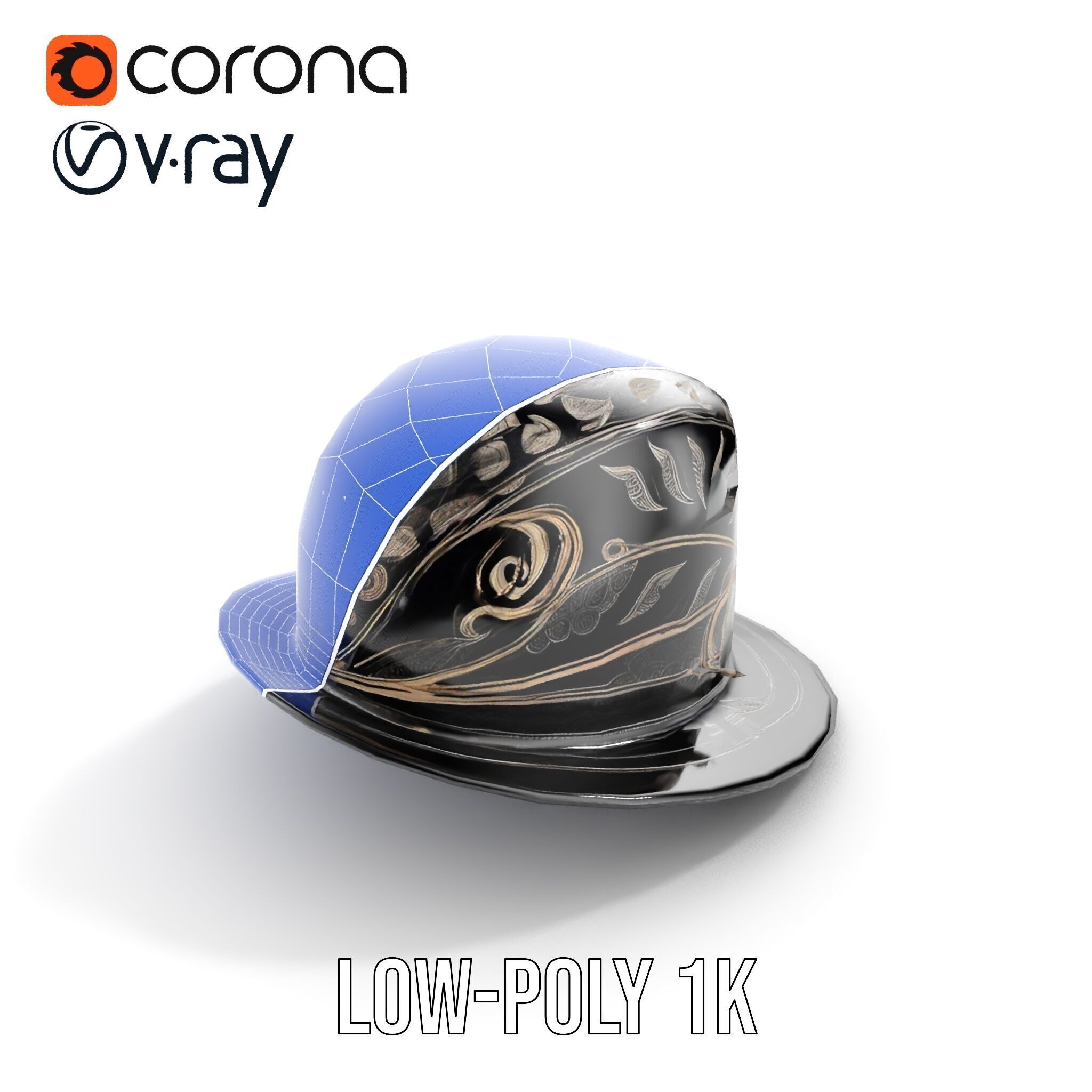 Elegant Decorative Hat Model Pack Low-poly 3D model_18