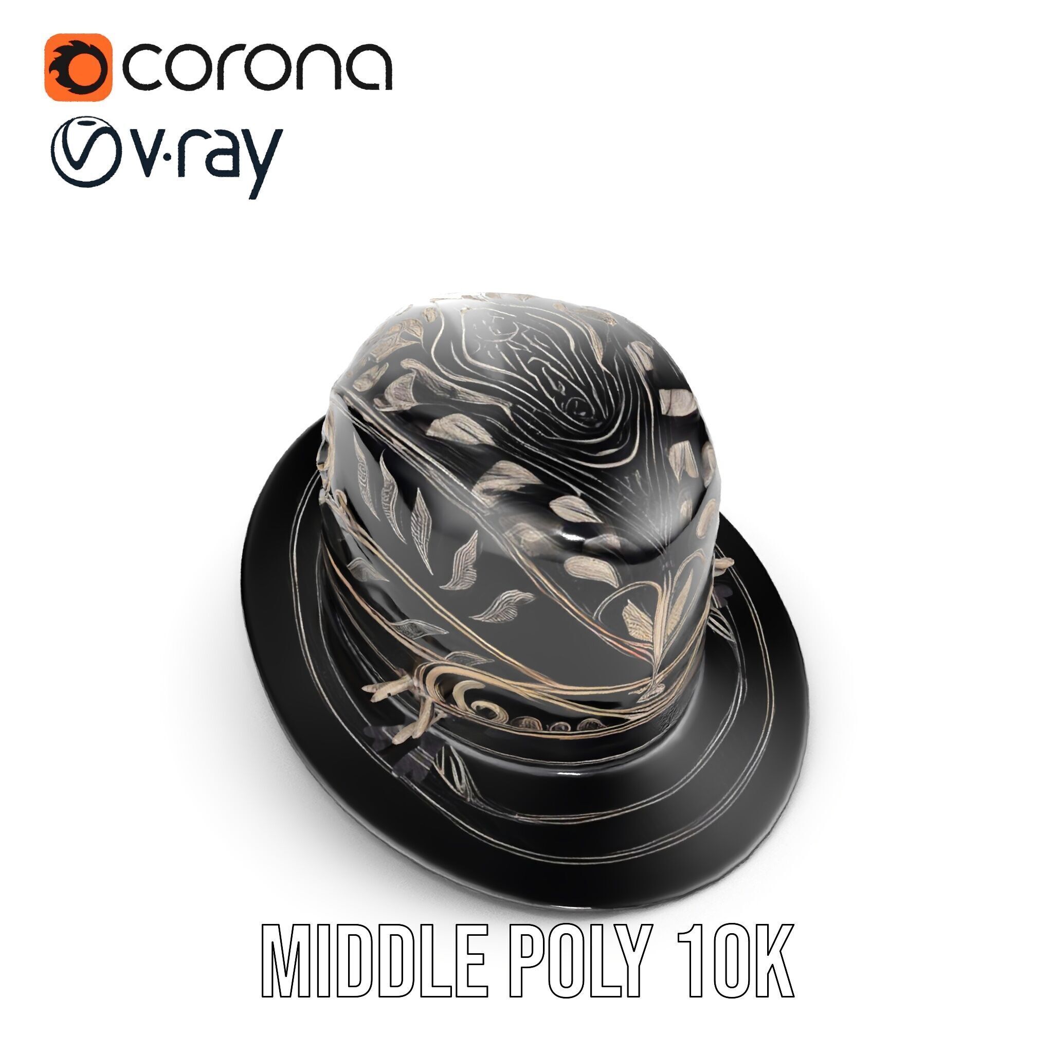 Elegant Decorative Hat Model Pack Low-poly 3D model_20