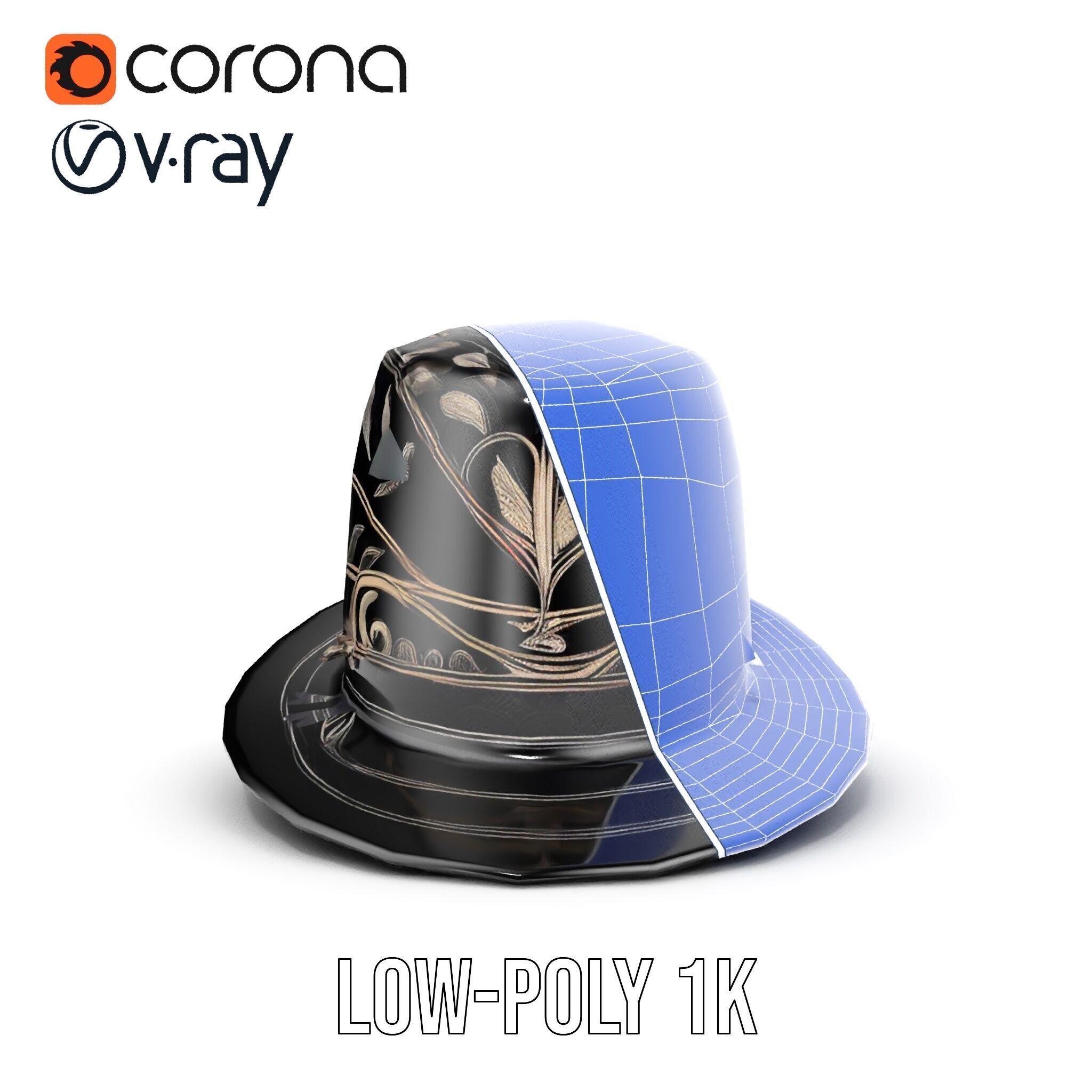 Elegant Decorative Hat Model Pack Low-poly 3D model_27