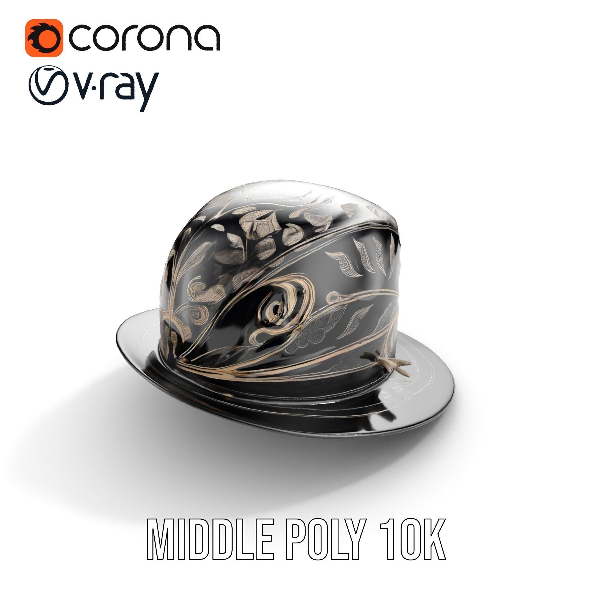 Elegant Decorative Hat Model Pack Low-poly 3D model_12