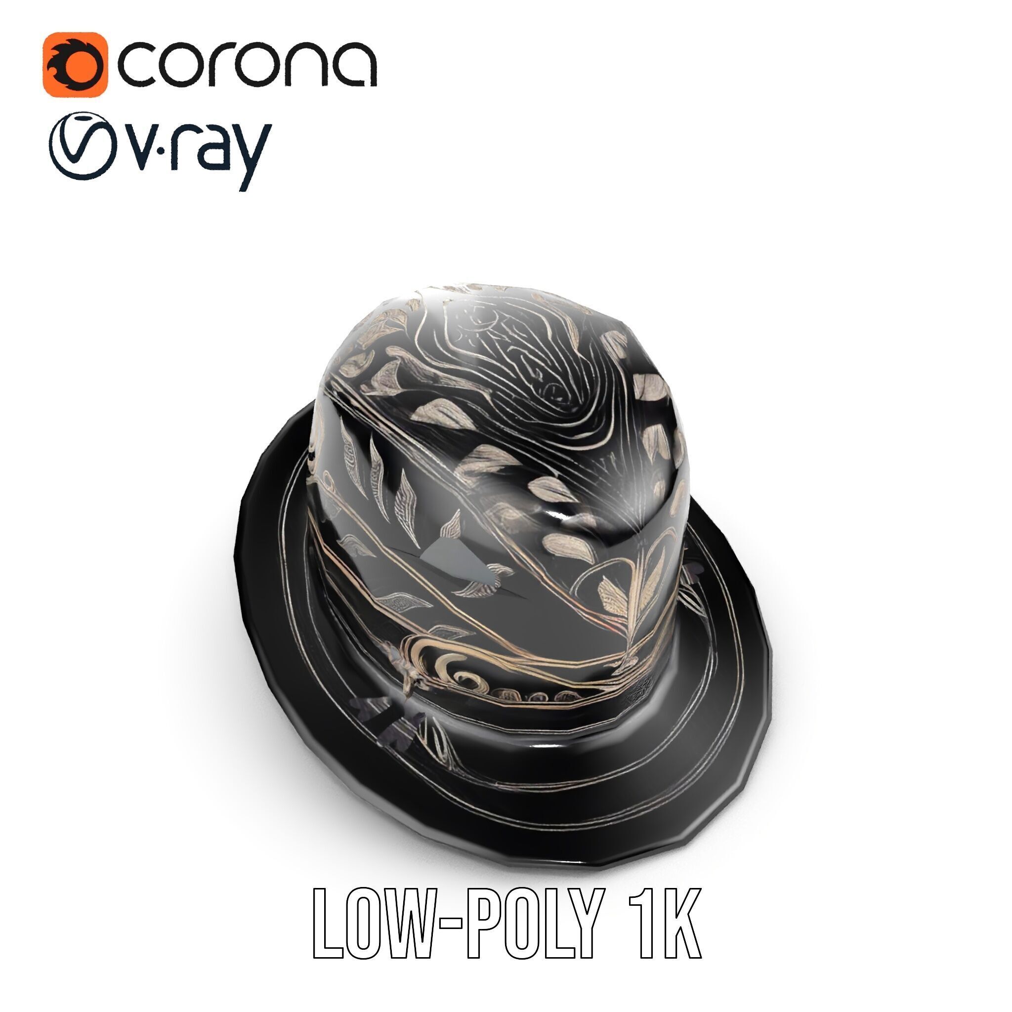 Elegant Decorative Hat Model Pack Low-poly 3D model_13