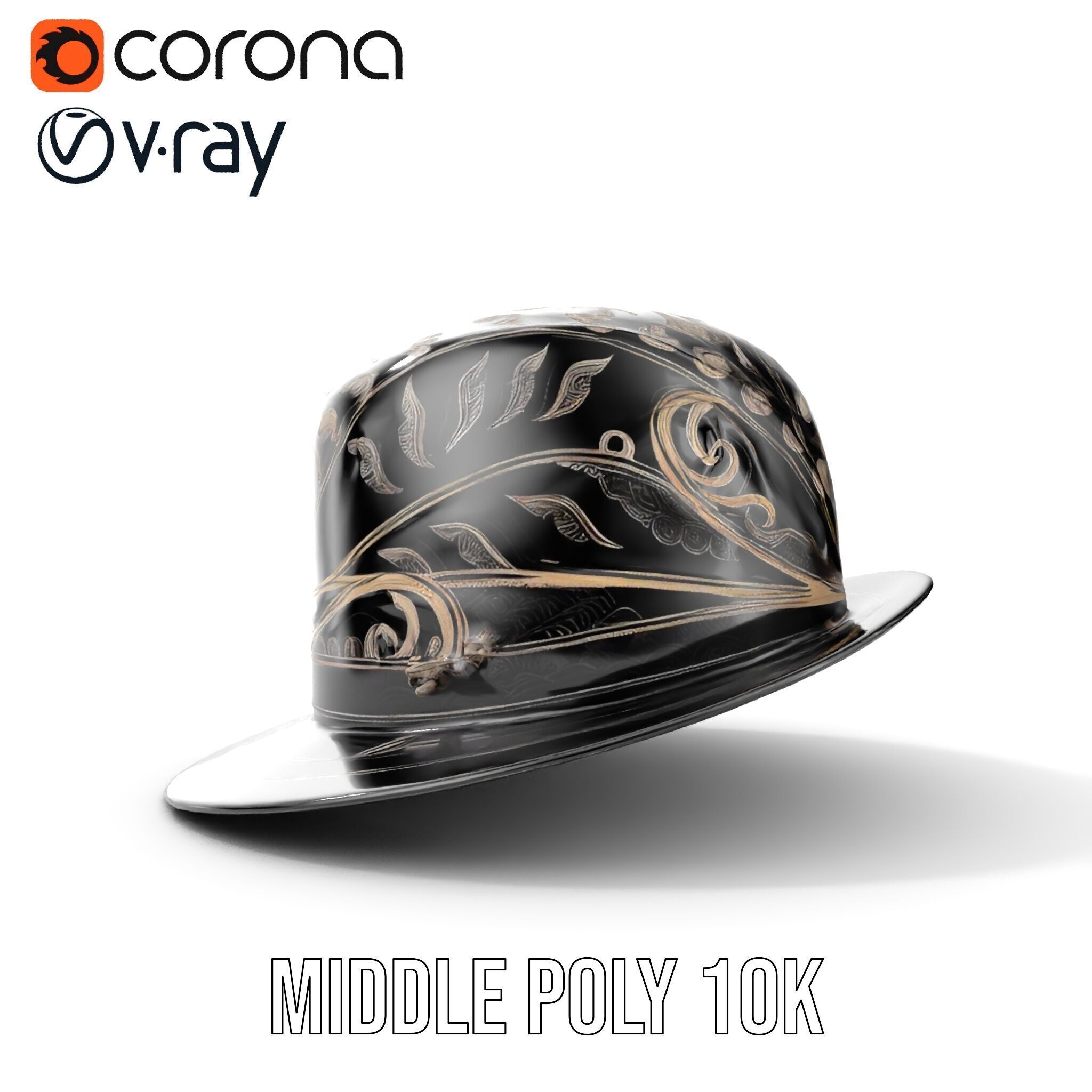 Elegant Decorative Hat Model Pack Low-poly 3D model_26