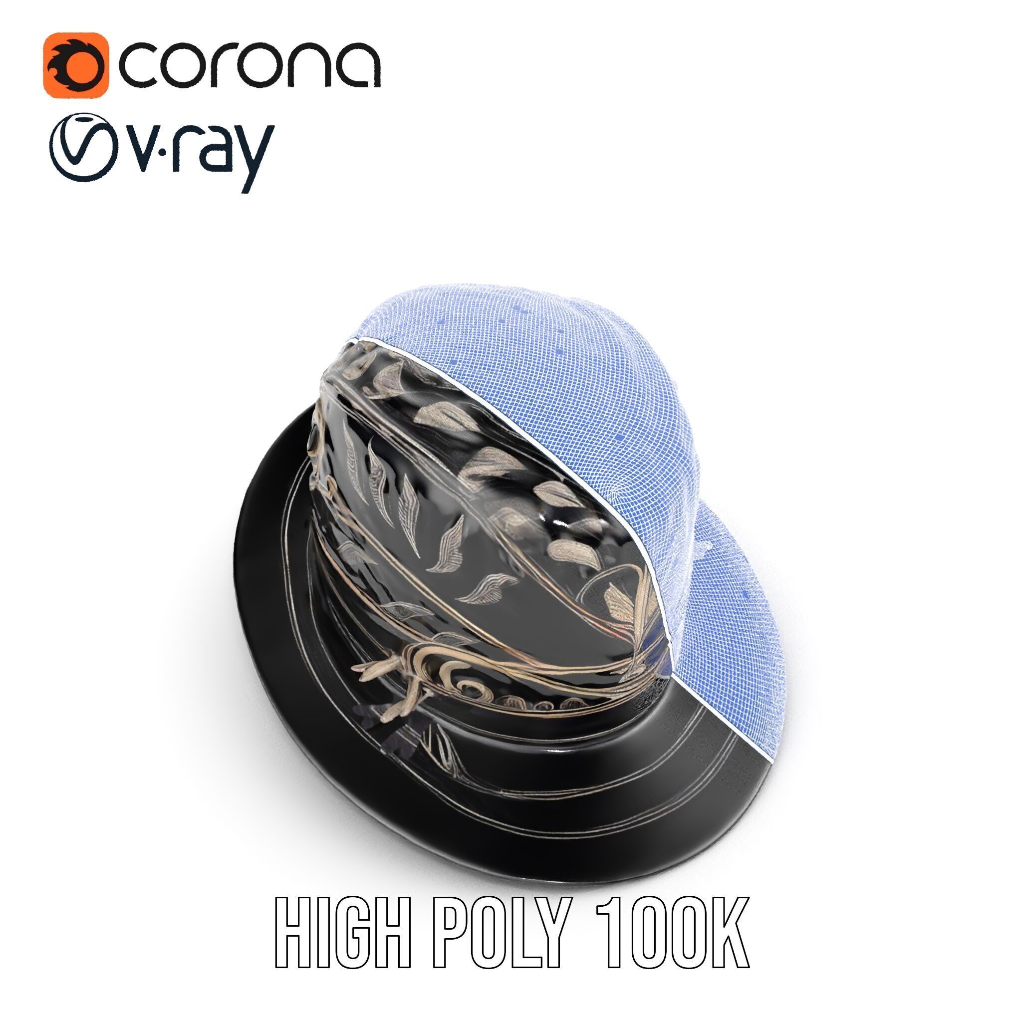 Elegant Decorative Hat Model Pack Low-poly 3D model_36