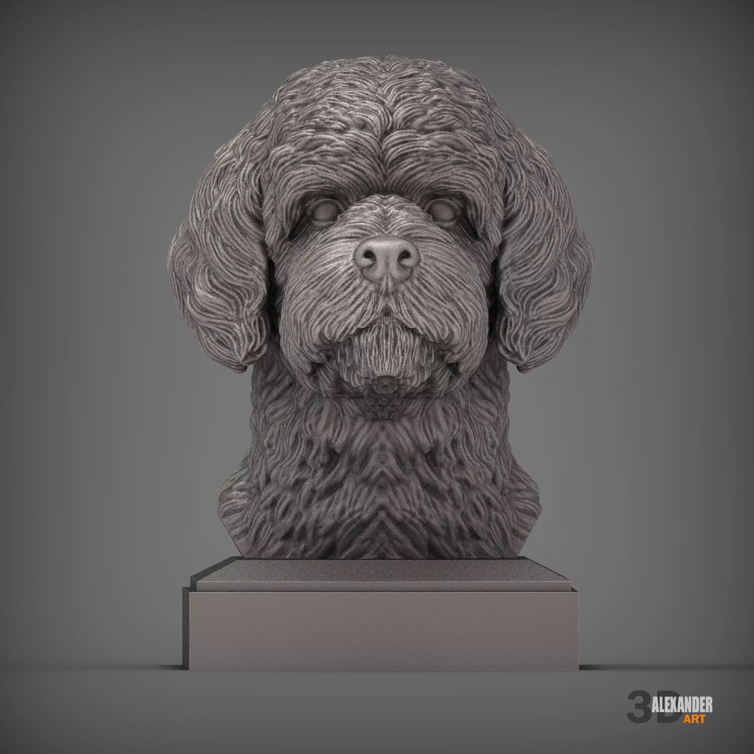 Portuguese Water Dogs bust 3D print model