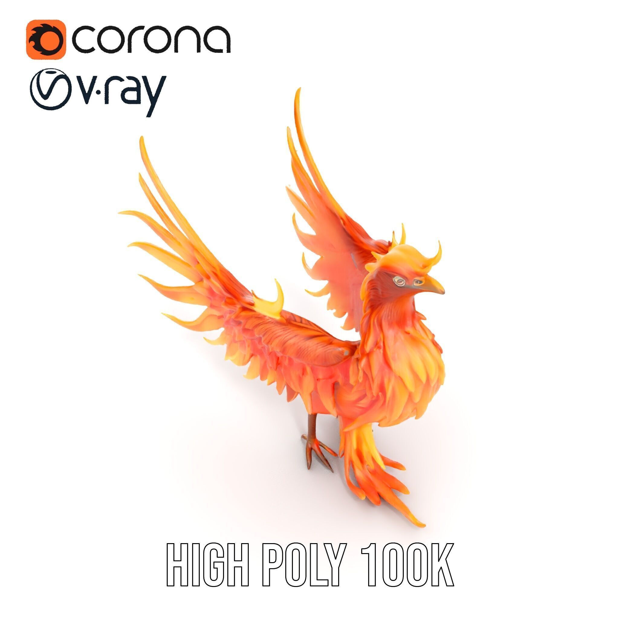Mythical Phoenix D Model Pack Low-poly 3D model_37