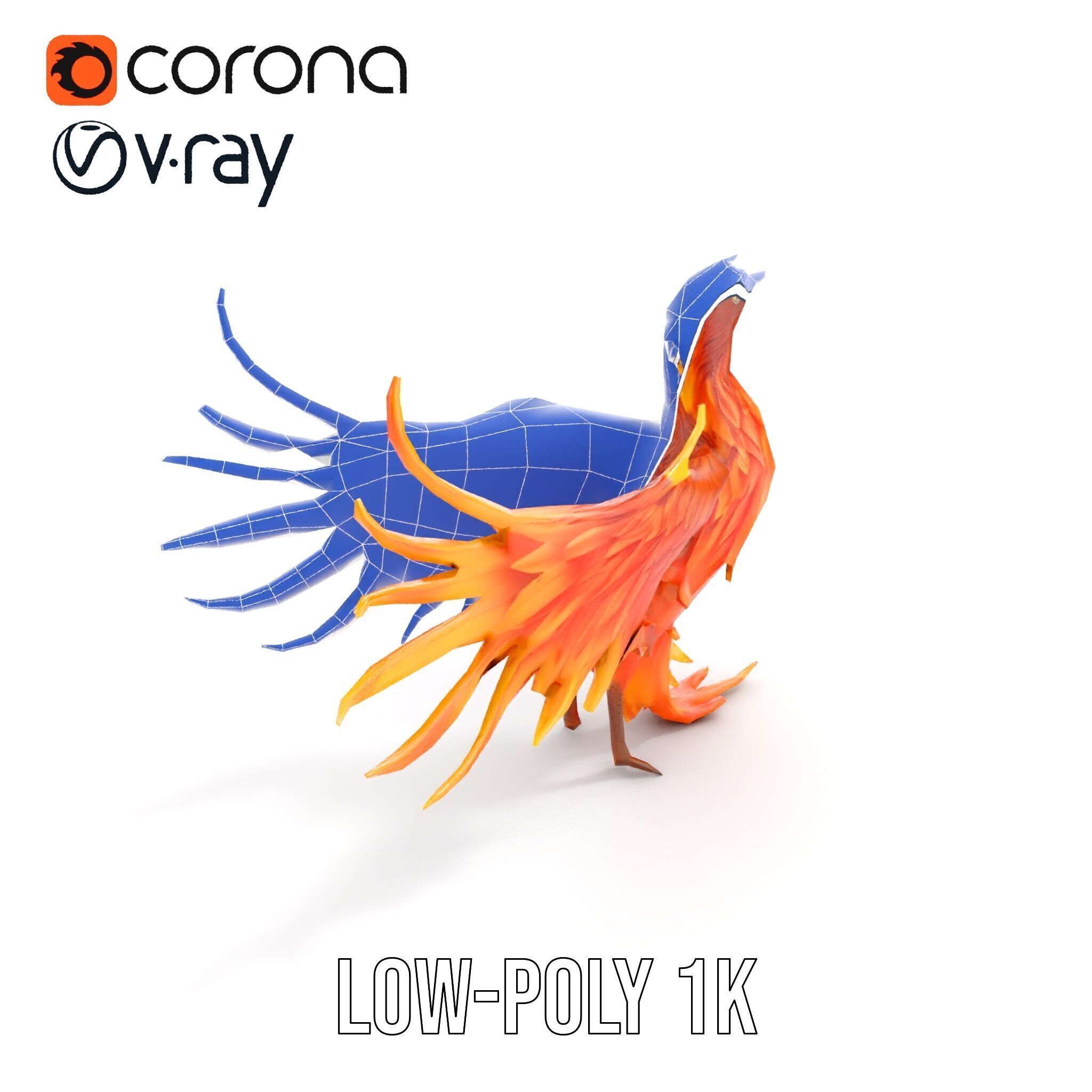 Mythical Phoenix D Model Pack Low-poly 3D model_22