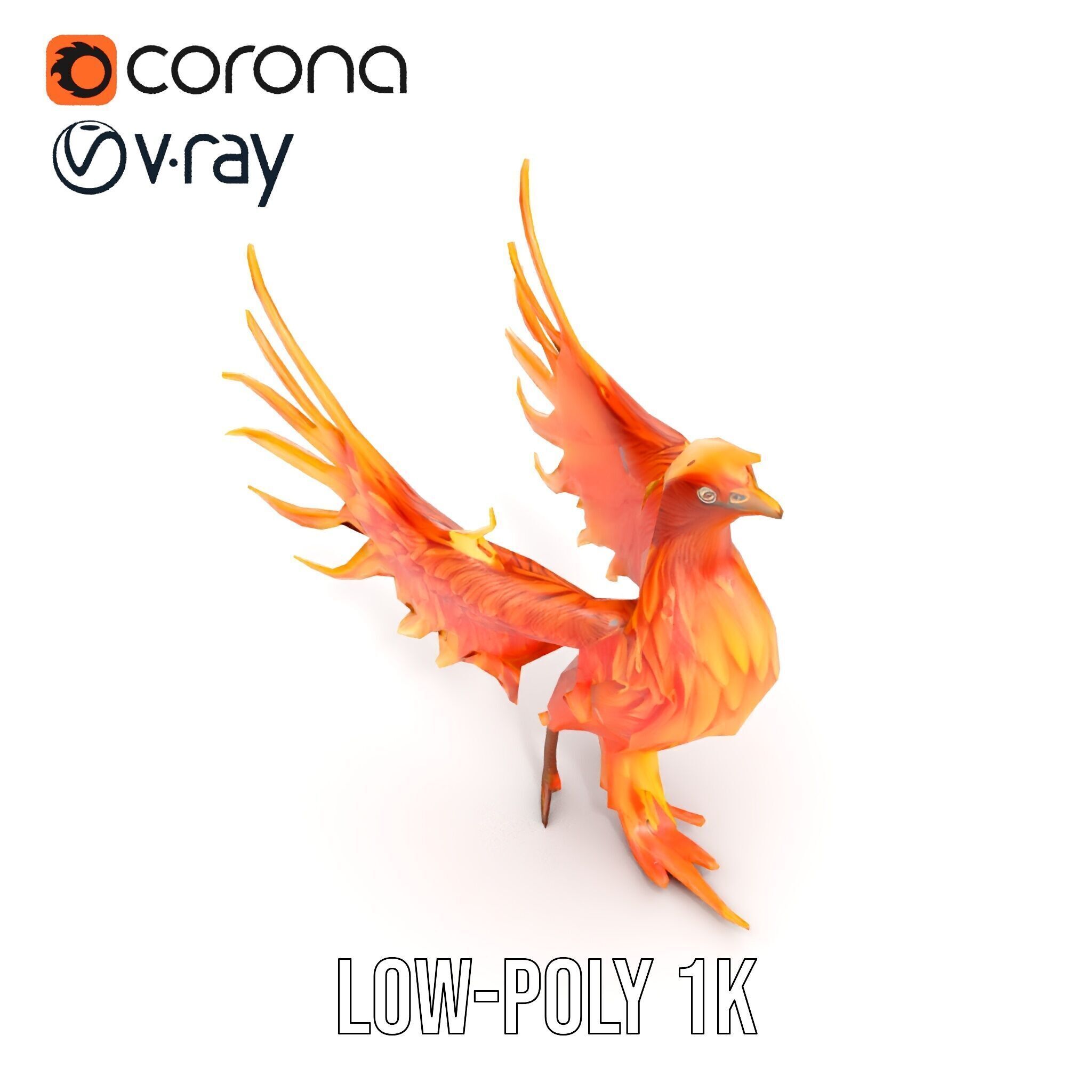Mythical Phoenix D Model Pack Low-poly 3D model_7