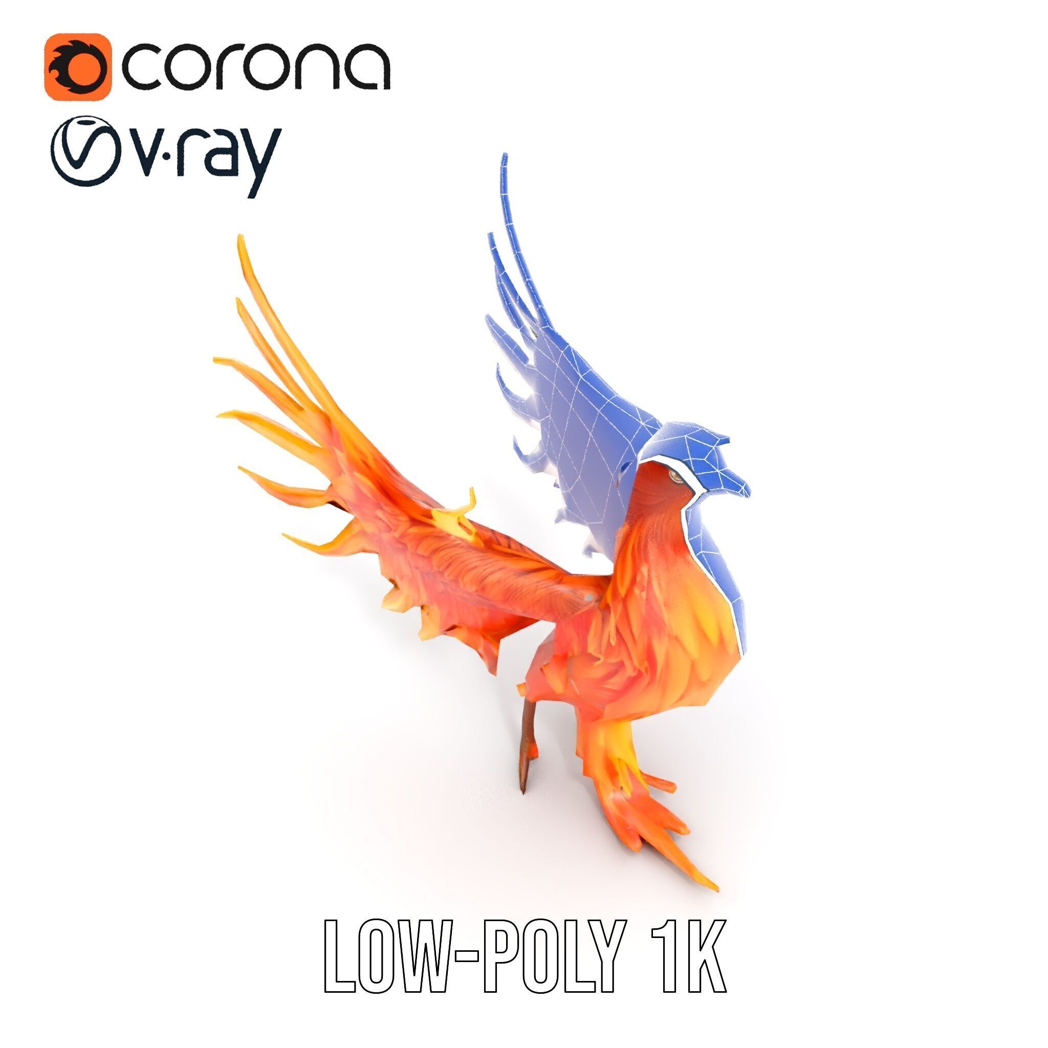 Mythical Phoenix D Model Pack Low-poly 3D model_28