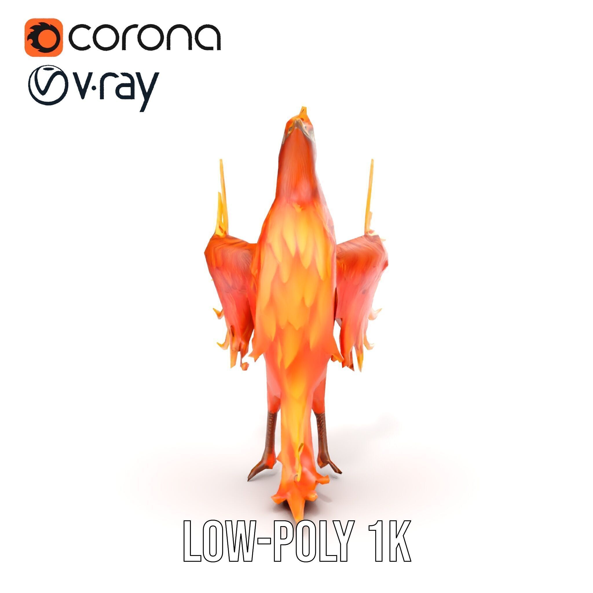 Mythical Phoenix D Model Pack Low-poly 3D model_16