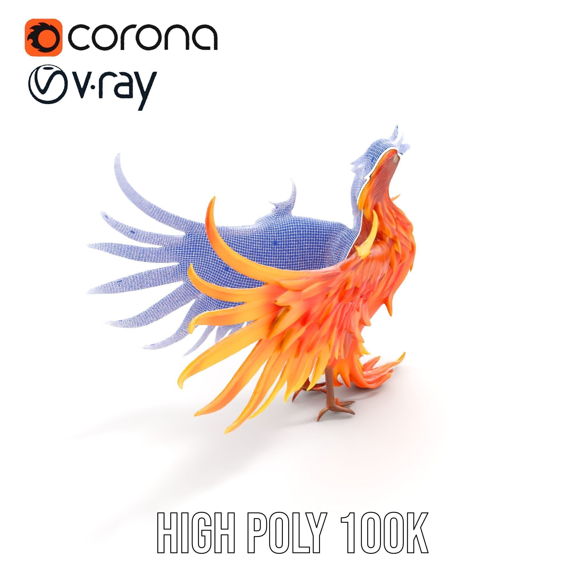 Mythical Phoenix D Model Pack Low-poly 3D model_36