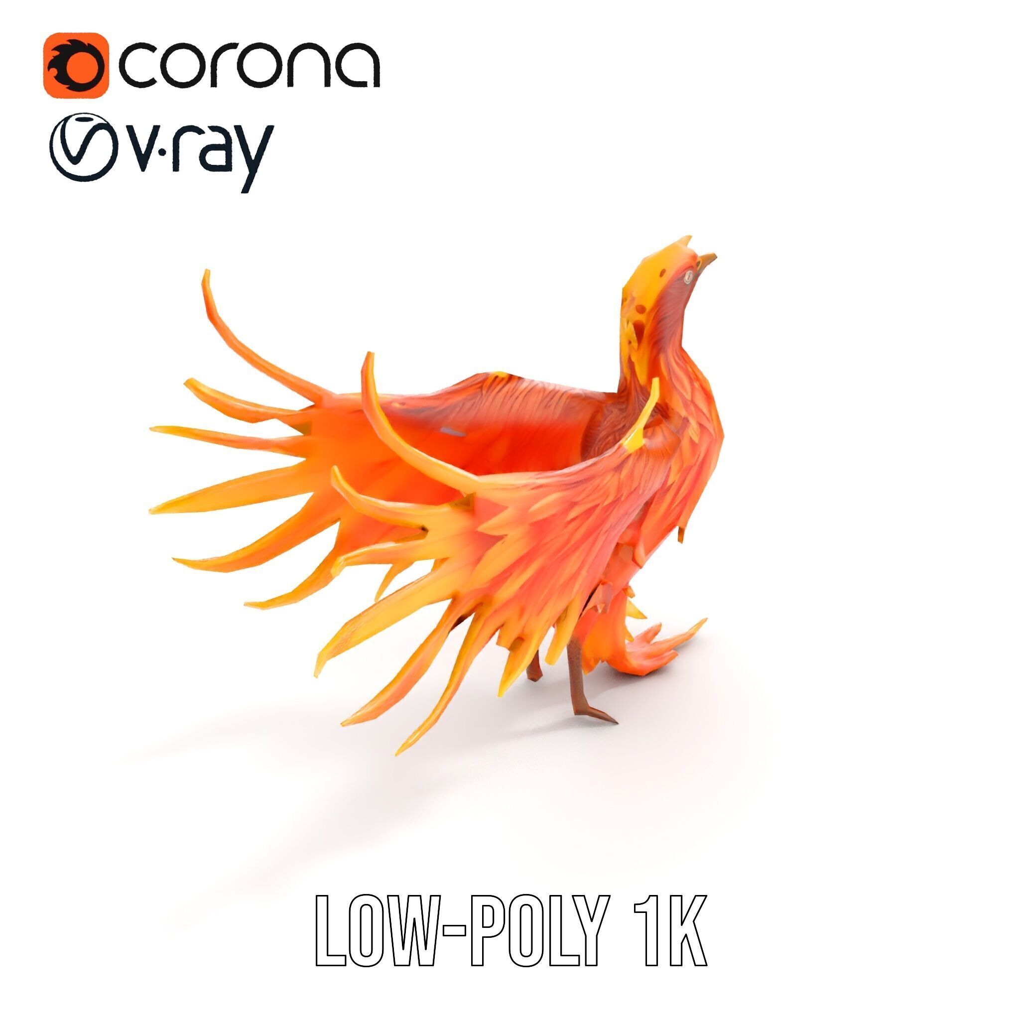 Mythical Phoenix D Model Pack Low-poly 3D model_13
