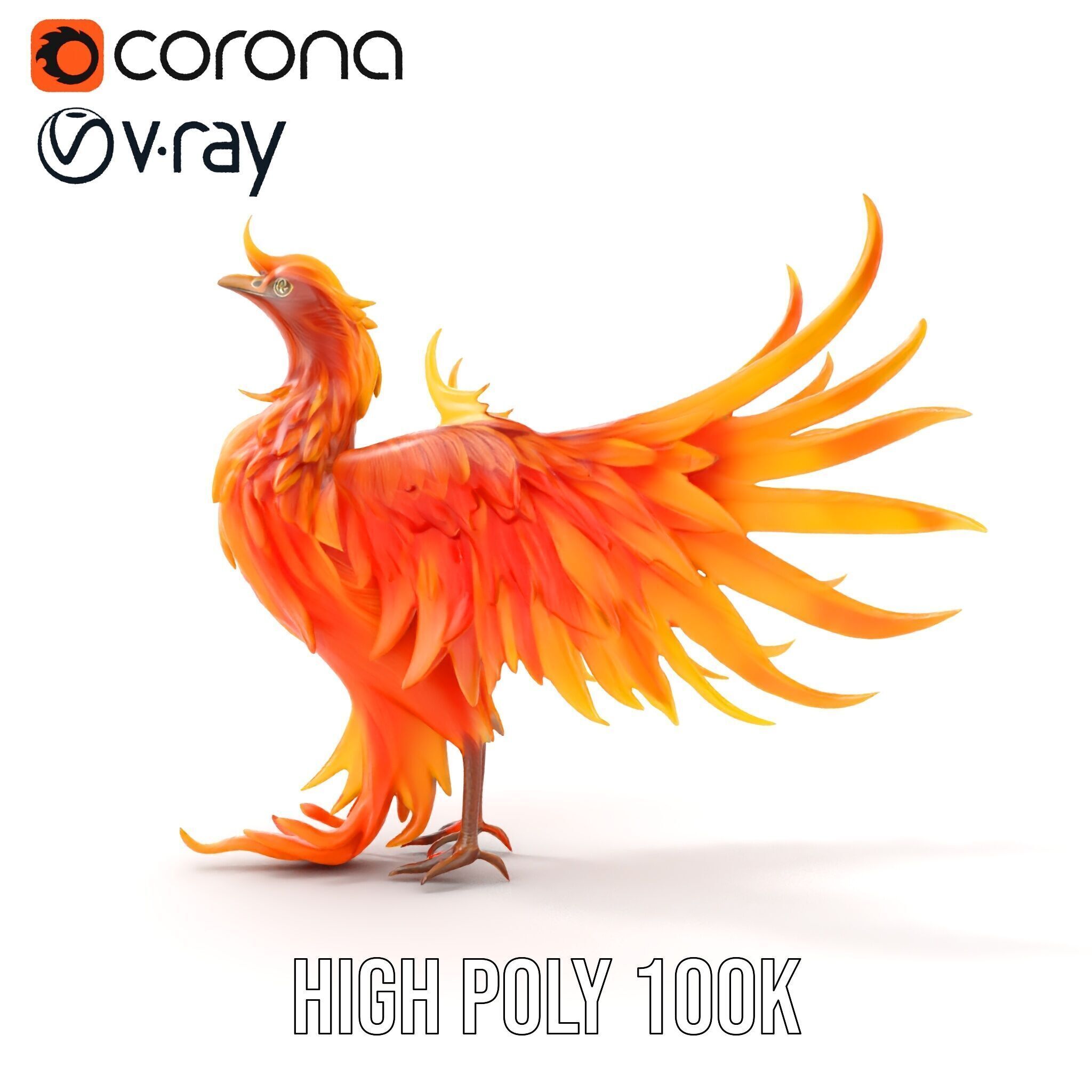 Mythical Phoenix D Model Pack Low-poly 3D model_26