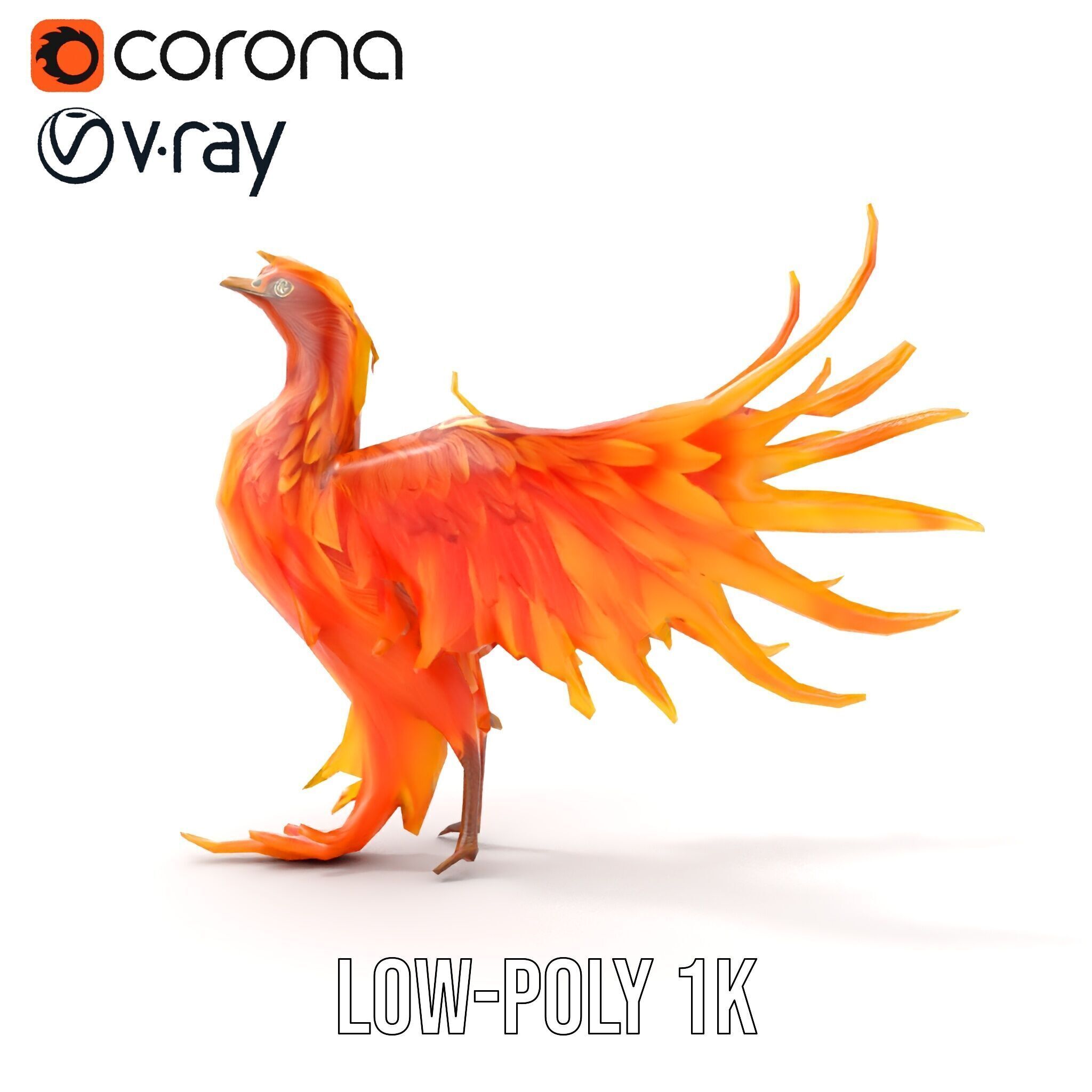 Mythical Phoenix D Model Pack Low-poly 3D model_10