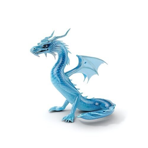 Majestic Blue Dragon Model Pack Low-poly 3D model