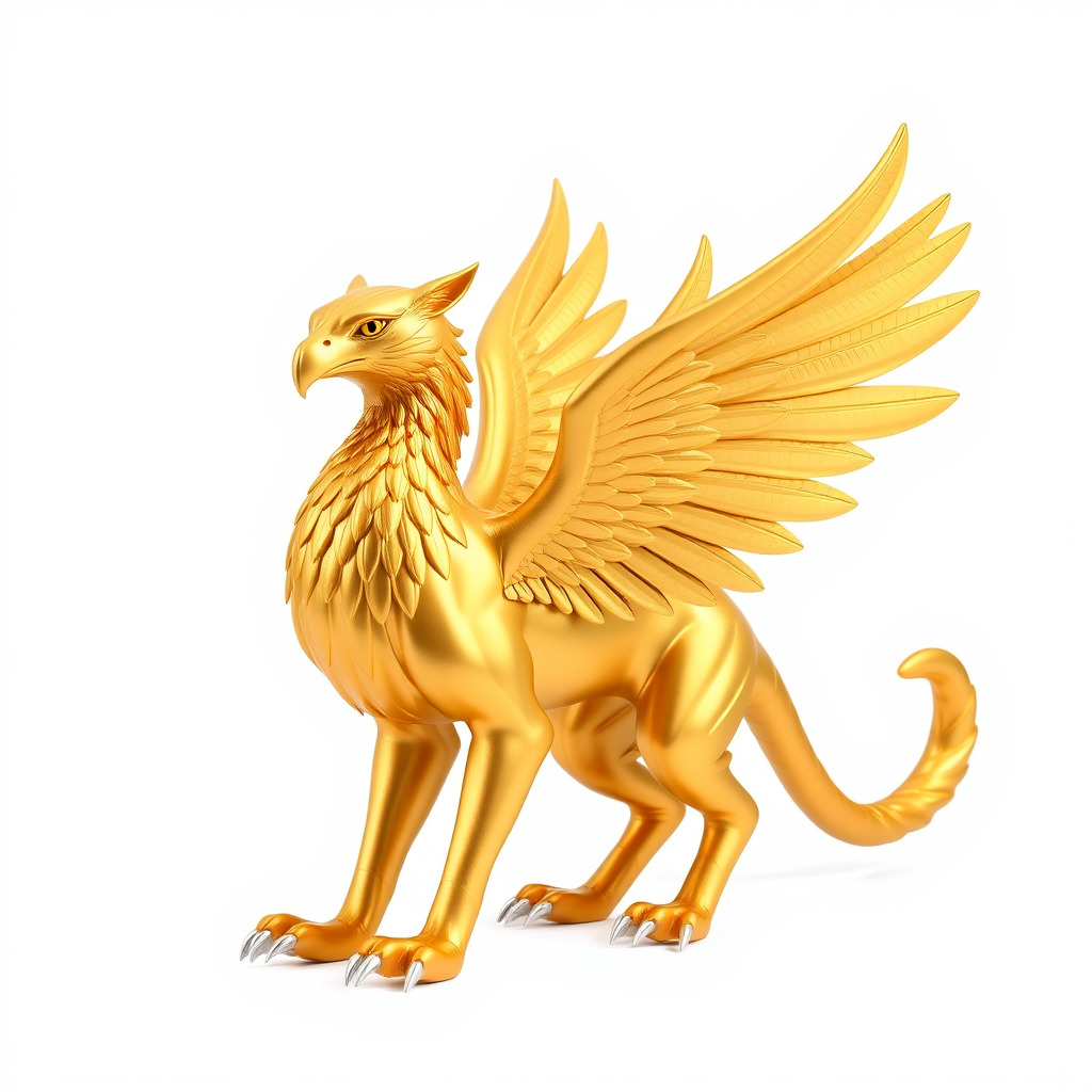 Golden Griffin Model Pack for Game and Animation Low-poly 3D model_2