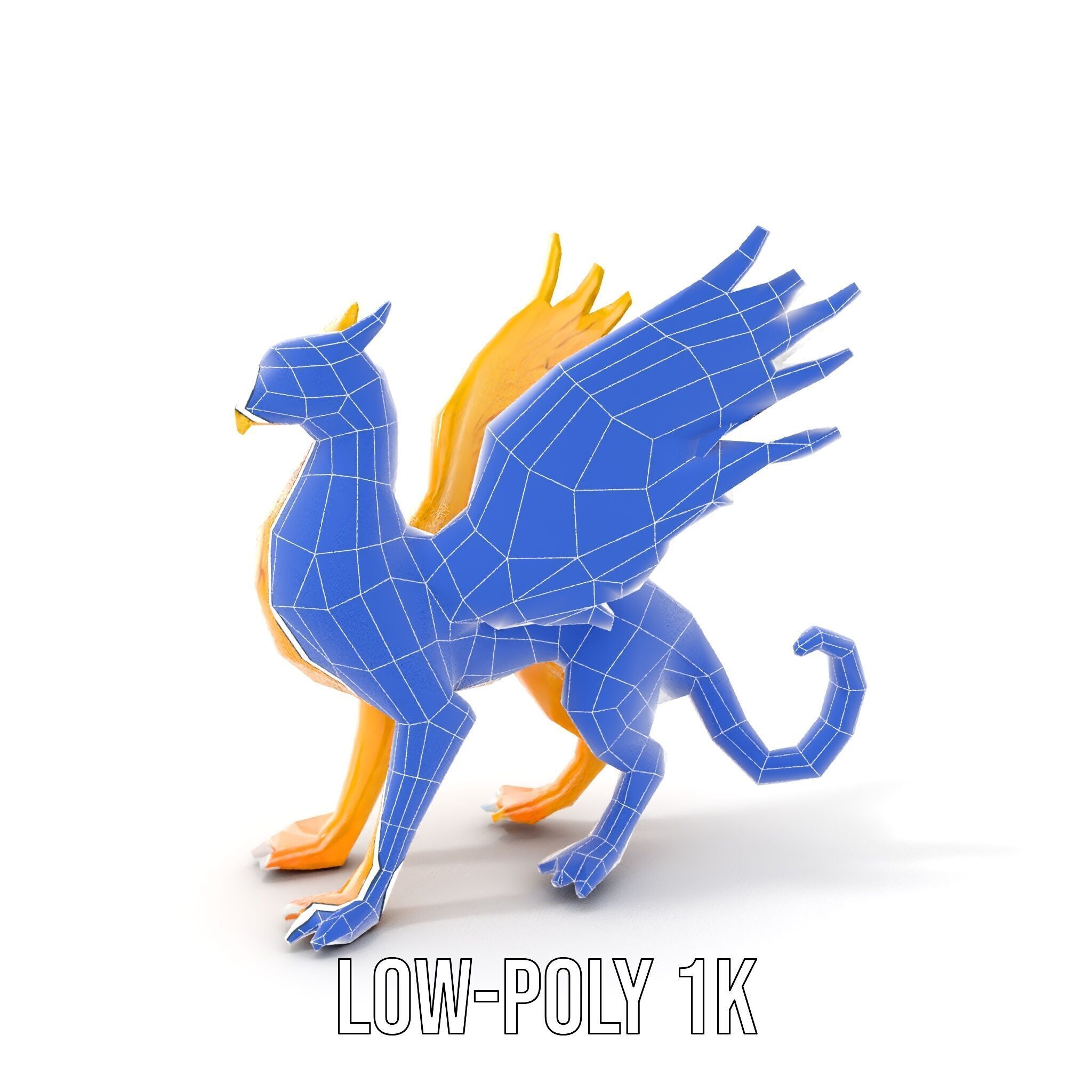 Golden Griffin Model Pack for Game and Animation Low-poly 3D model_16
