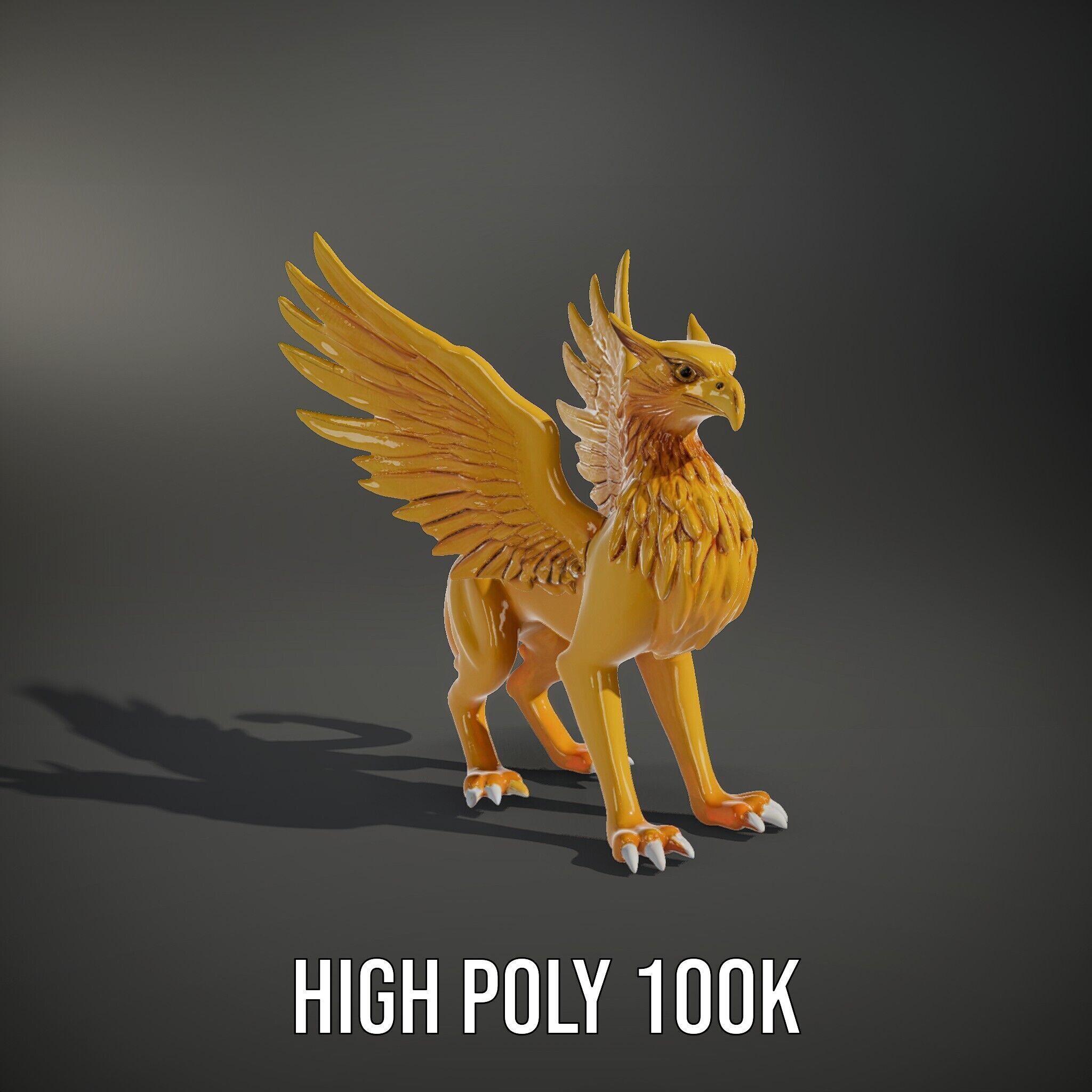 Golden Griffin Model Pack for Game and Animation Low-poly 3D model_8