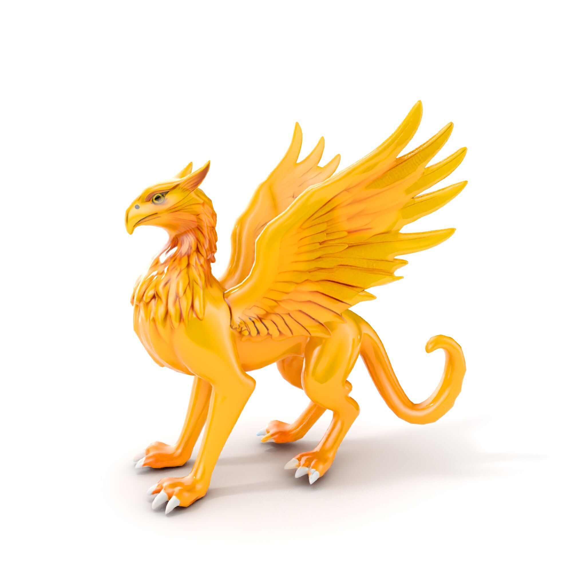 Golden Griffin Model Pack for Game and Animation Low-poly 3D model_6