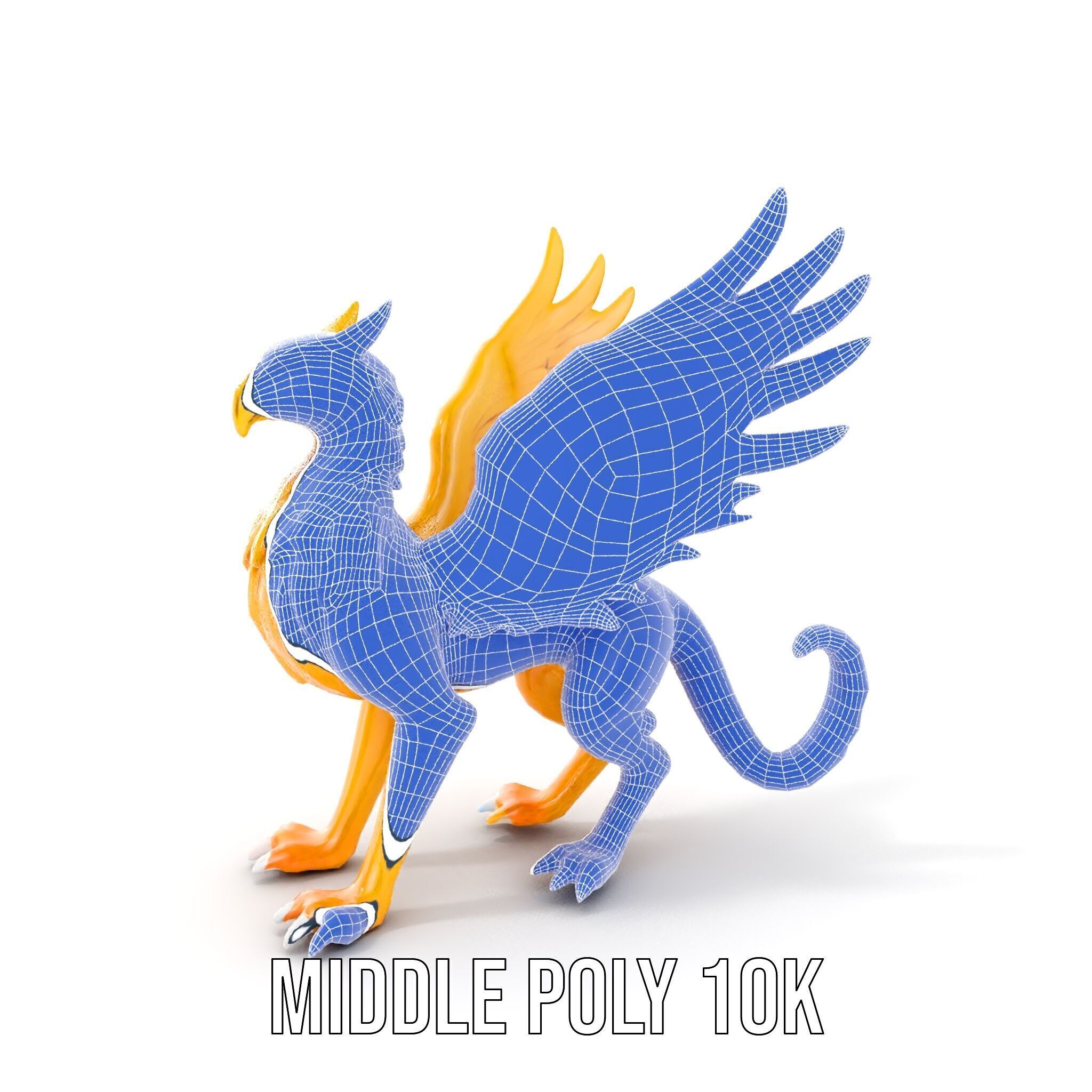 Golden Griffin Model Pack for Game and Animation Low-poly 3D model_23