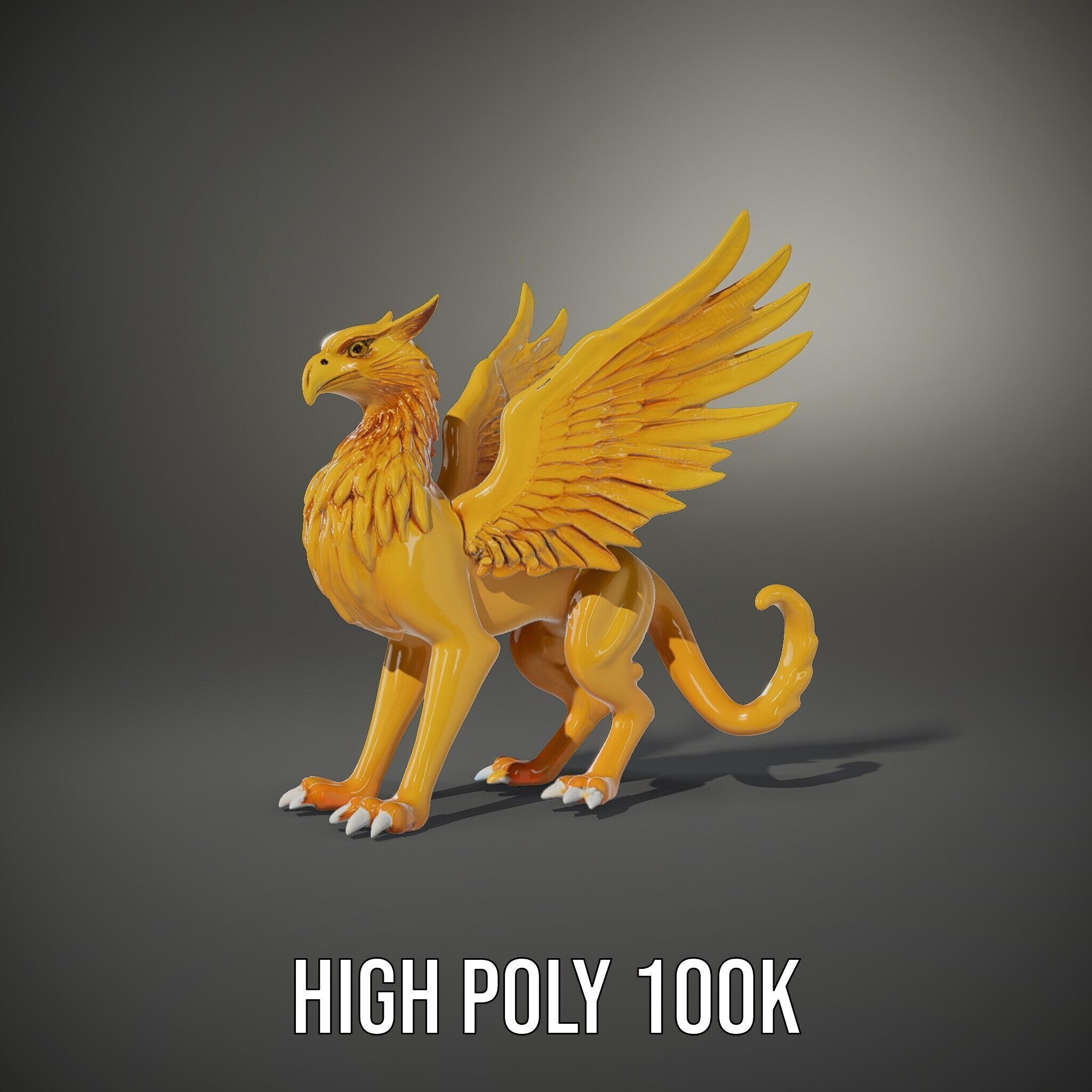 Golden Griffin Model Pack for Game and Animation Low-poly 3D model_14