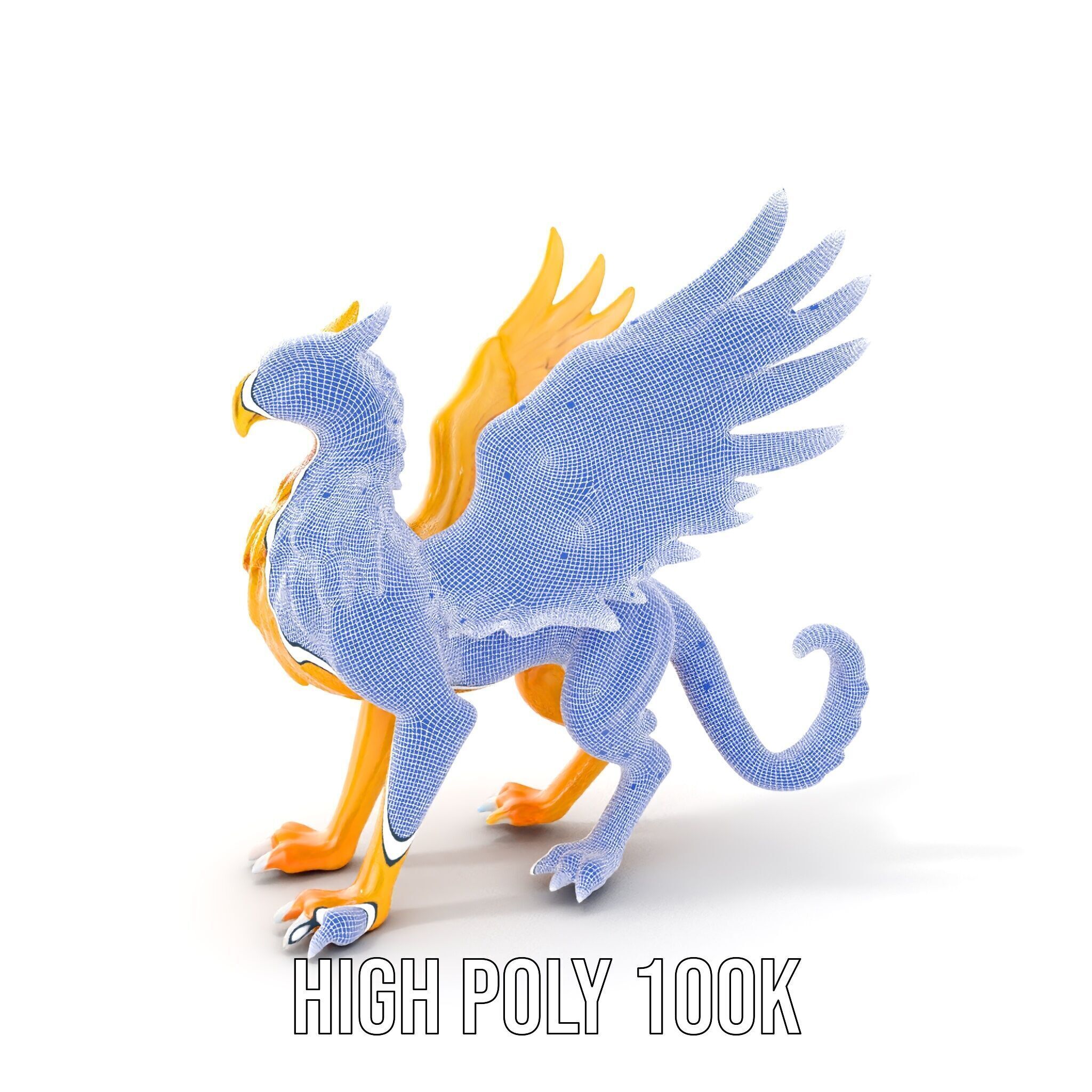 Golden Griffin Model Pack for Game and Animation Low-poly 3D model_4