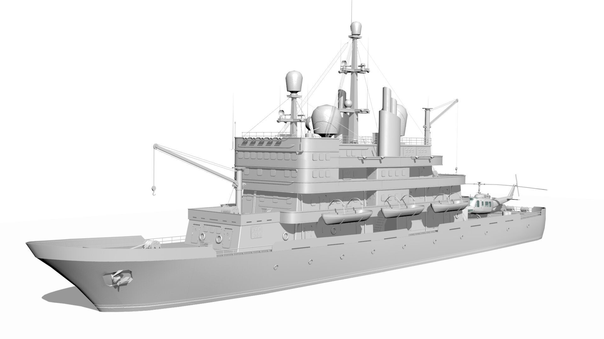 old ship Low-poly 3D model_10