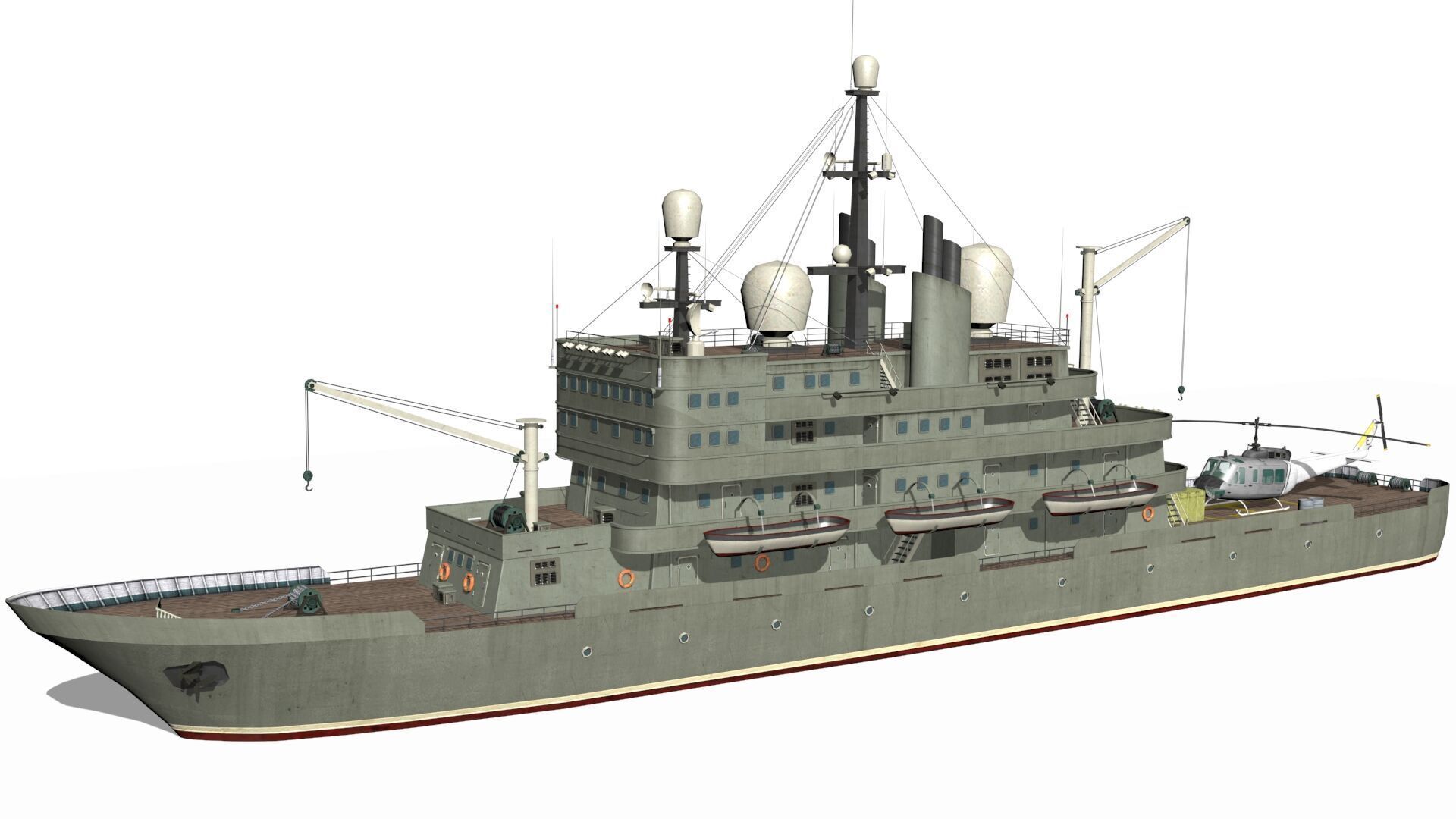 old ship Low-poly 3D model_2