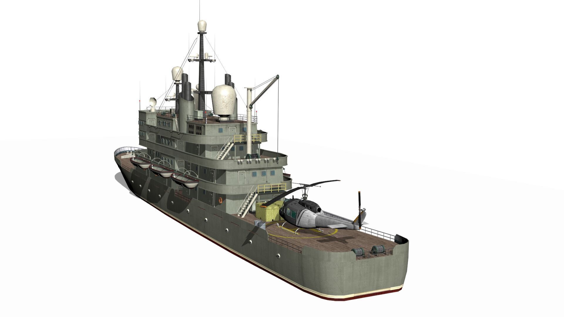 old ship Low-poly 3D model_4