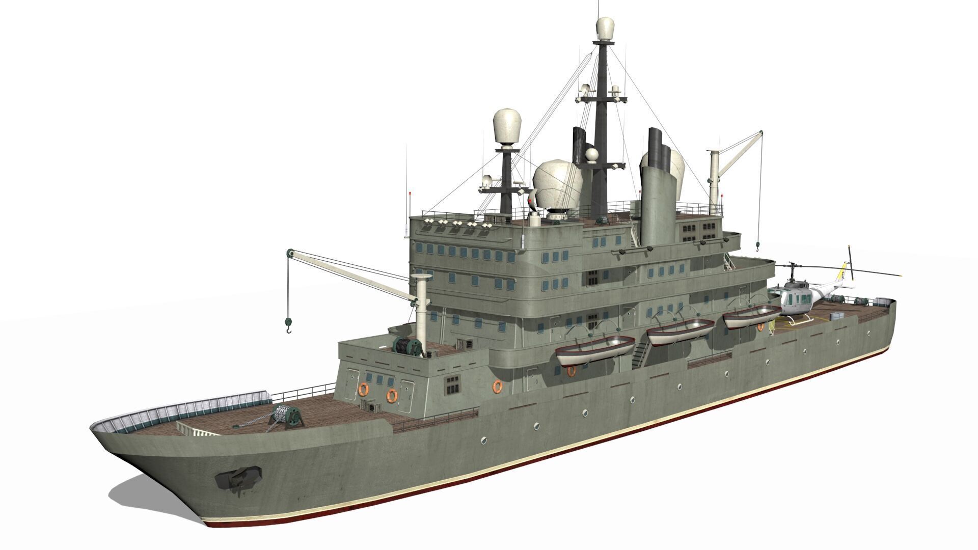 old ship Low-poly 3D model_1