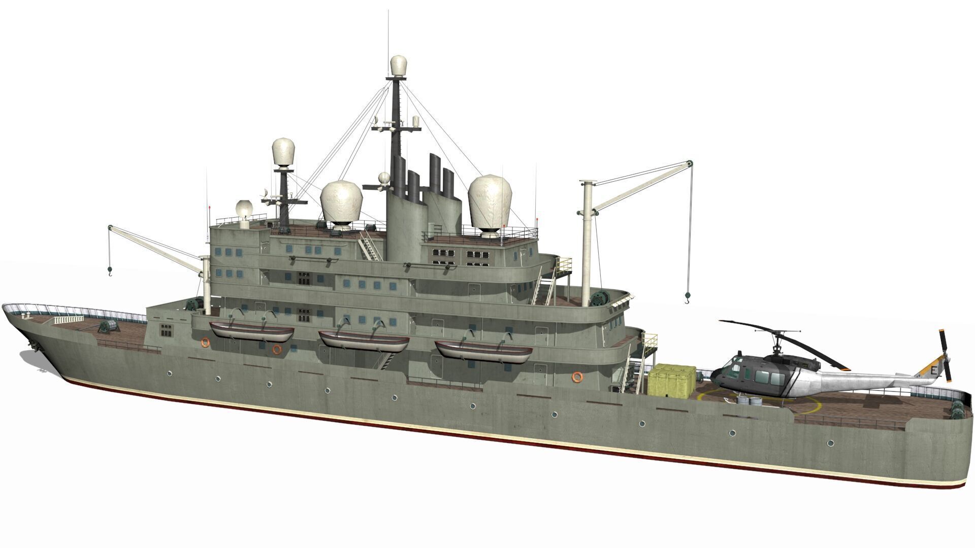 old ship Low-poly 3D model_3